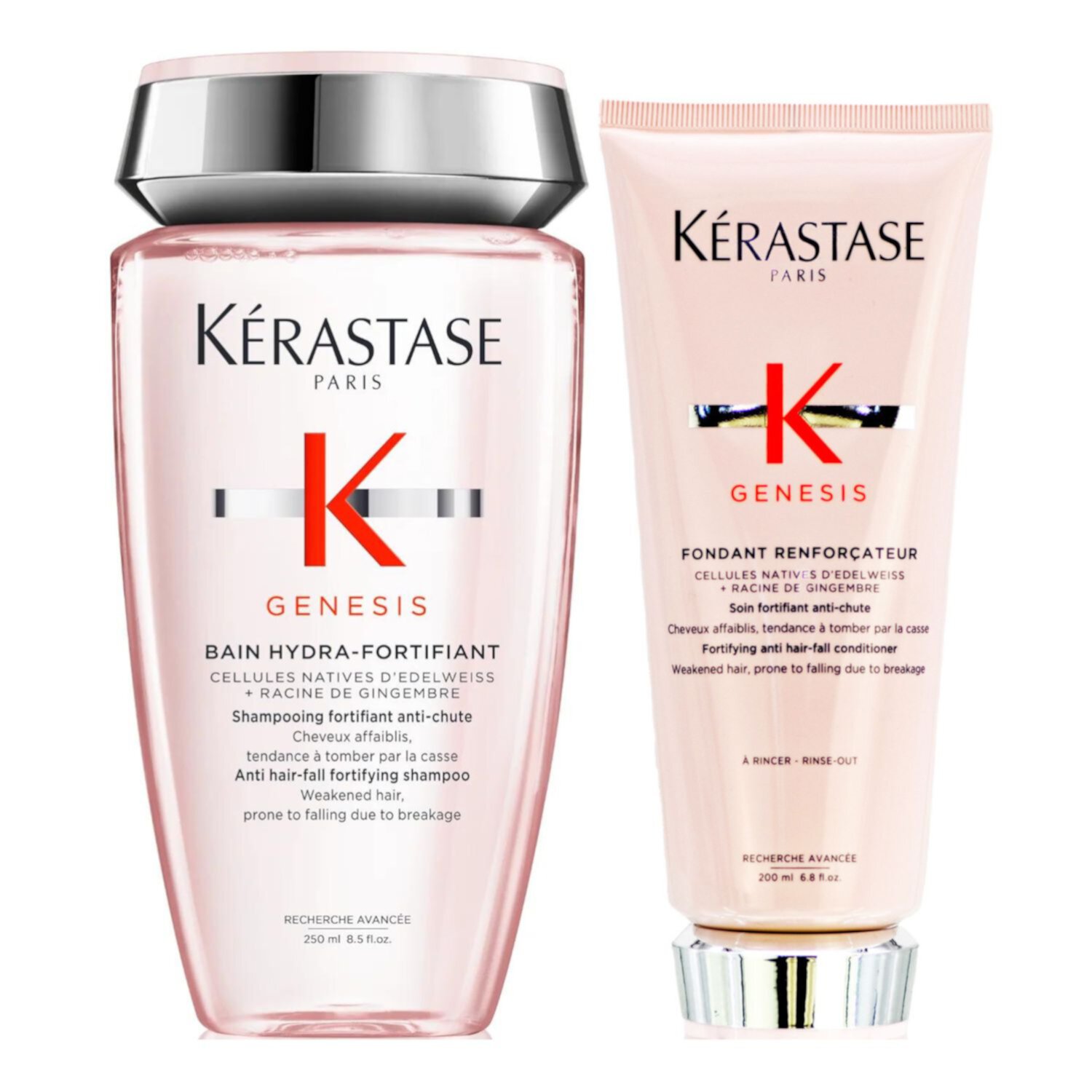 Kerastase Genesis Bain Hydra Fortifiant Shampoo 8.5 oz and Fondant Renforcateur Conditioner 6.8 oz Set KERASTASE