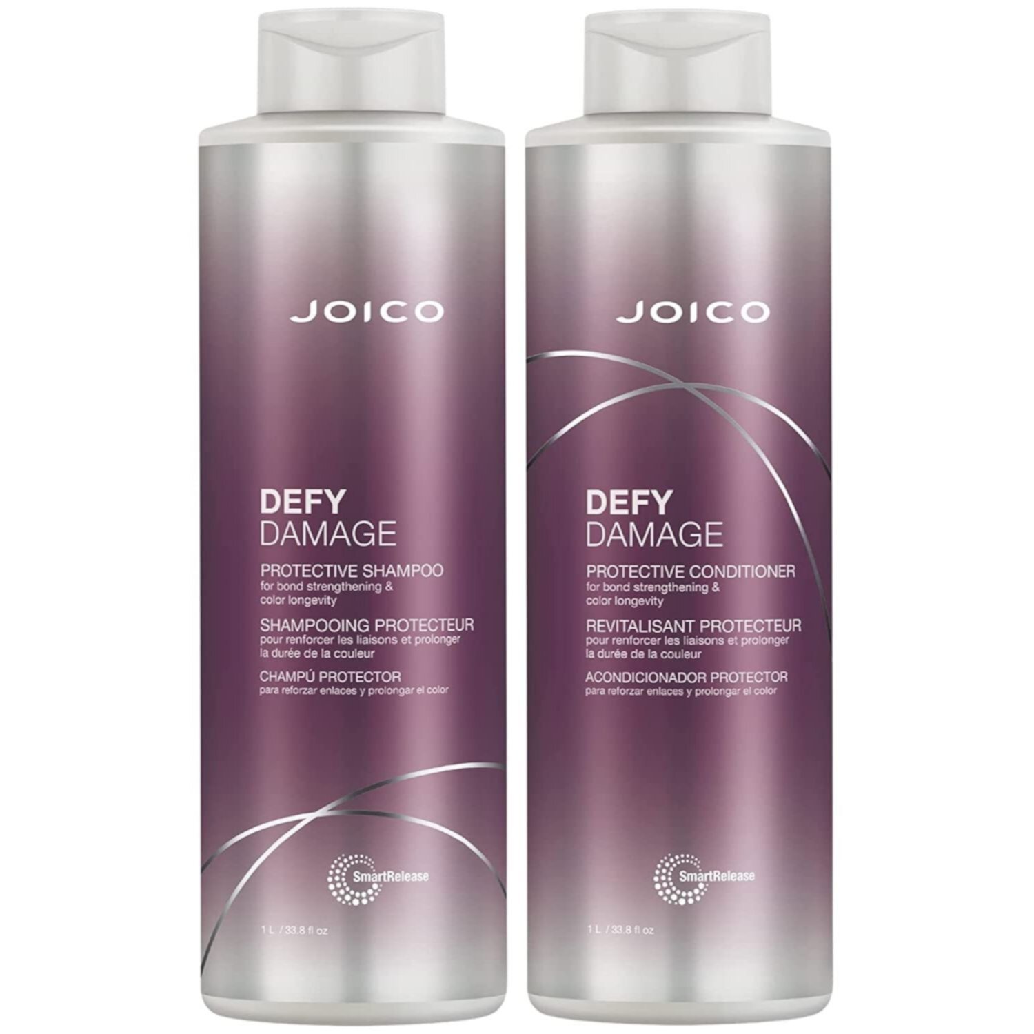 Joico Defy Damage Protective Shampoo and Conditioner Set for Bond Strenghtening and Color Longevity 1L / 33.8 oz Each Joico