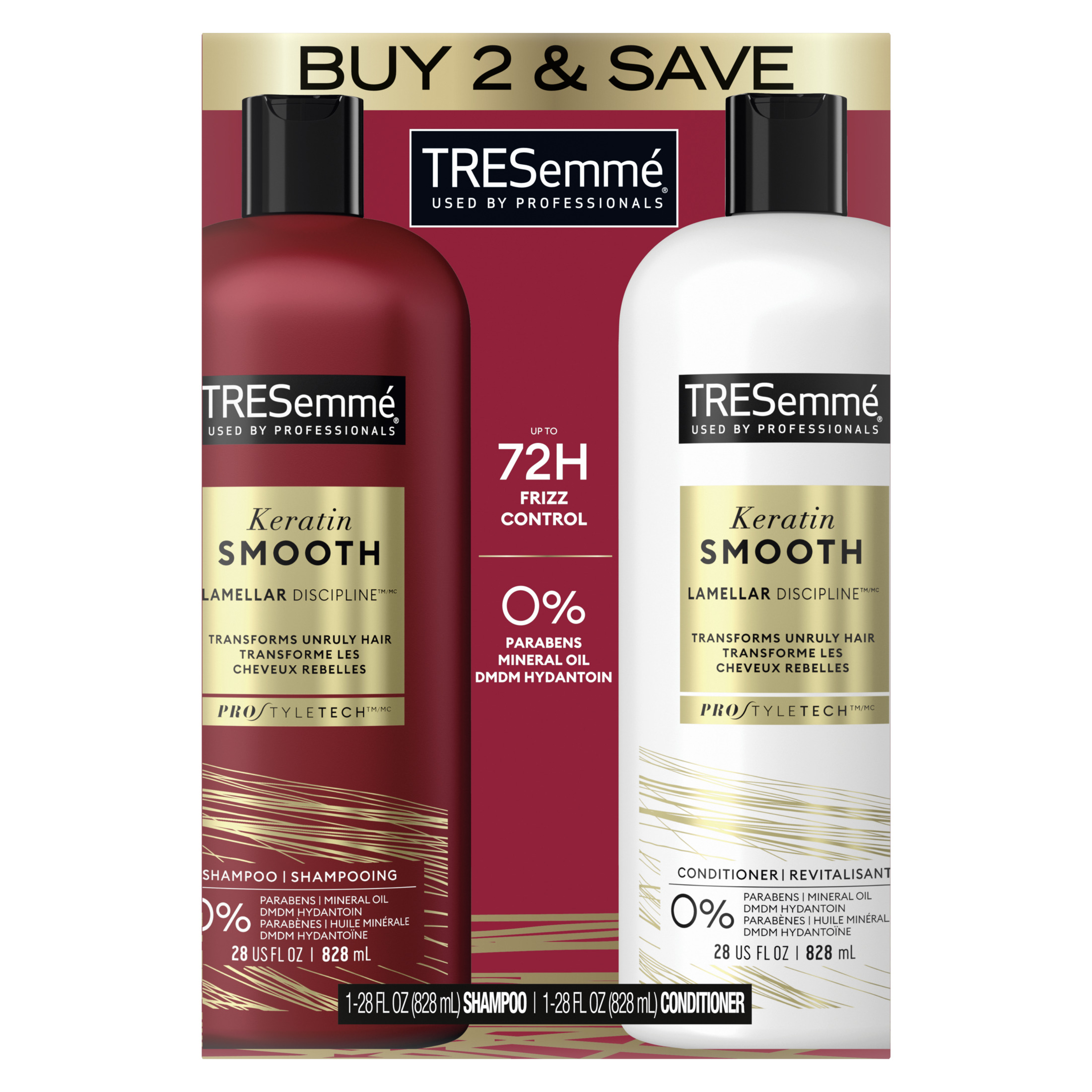 TRESemme Keratin Smooth Shampoo and Conditioner Set for All Hair Types, 28 oz Tresemme