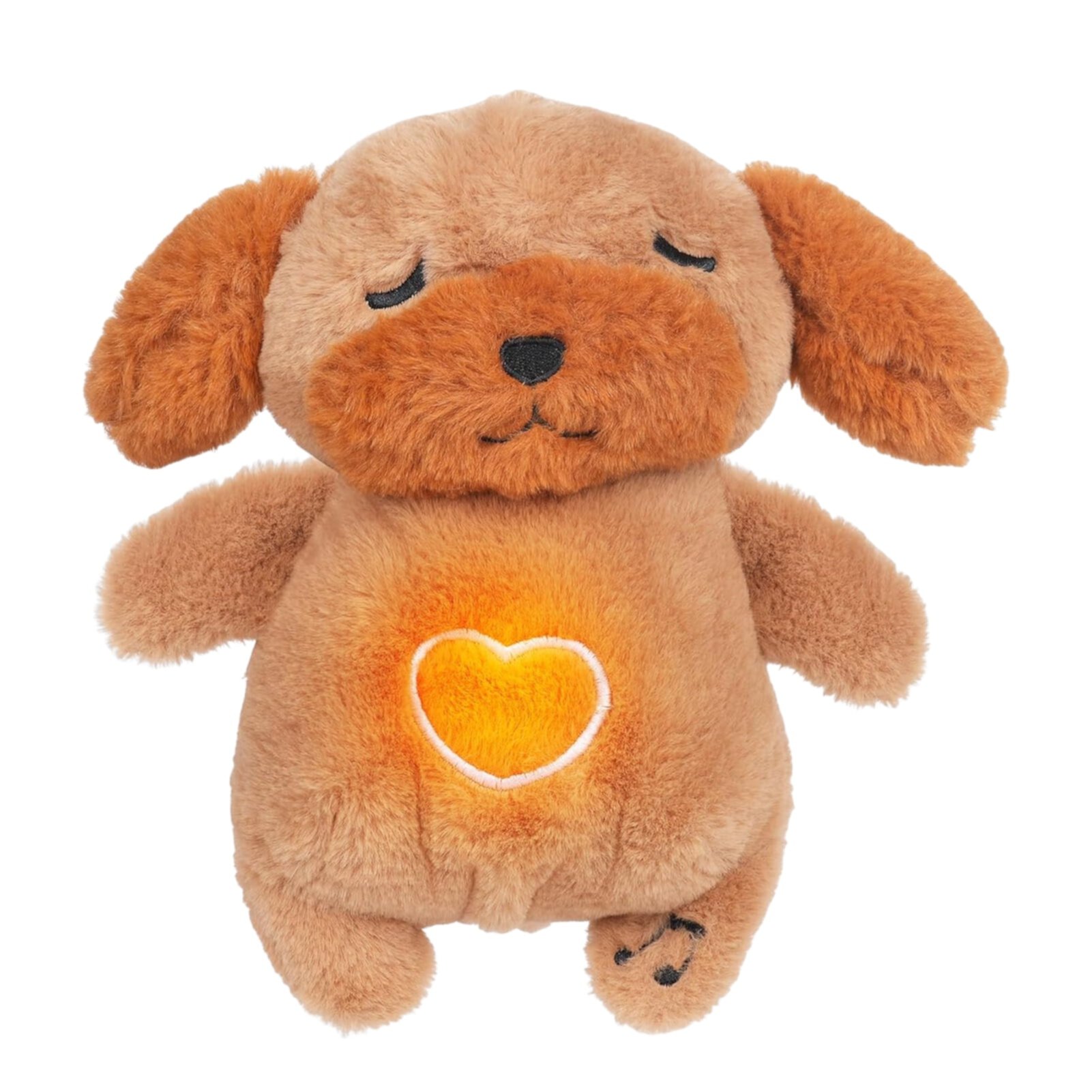 Chicmine Calming Puppy Doll Soft Plush Breathing Luminous Toy Sleep Companion with Realistic Breathing Simulation Soft Music Lights Vibrations Anxiety Relief Sleep Buddy Toy Chicmine