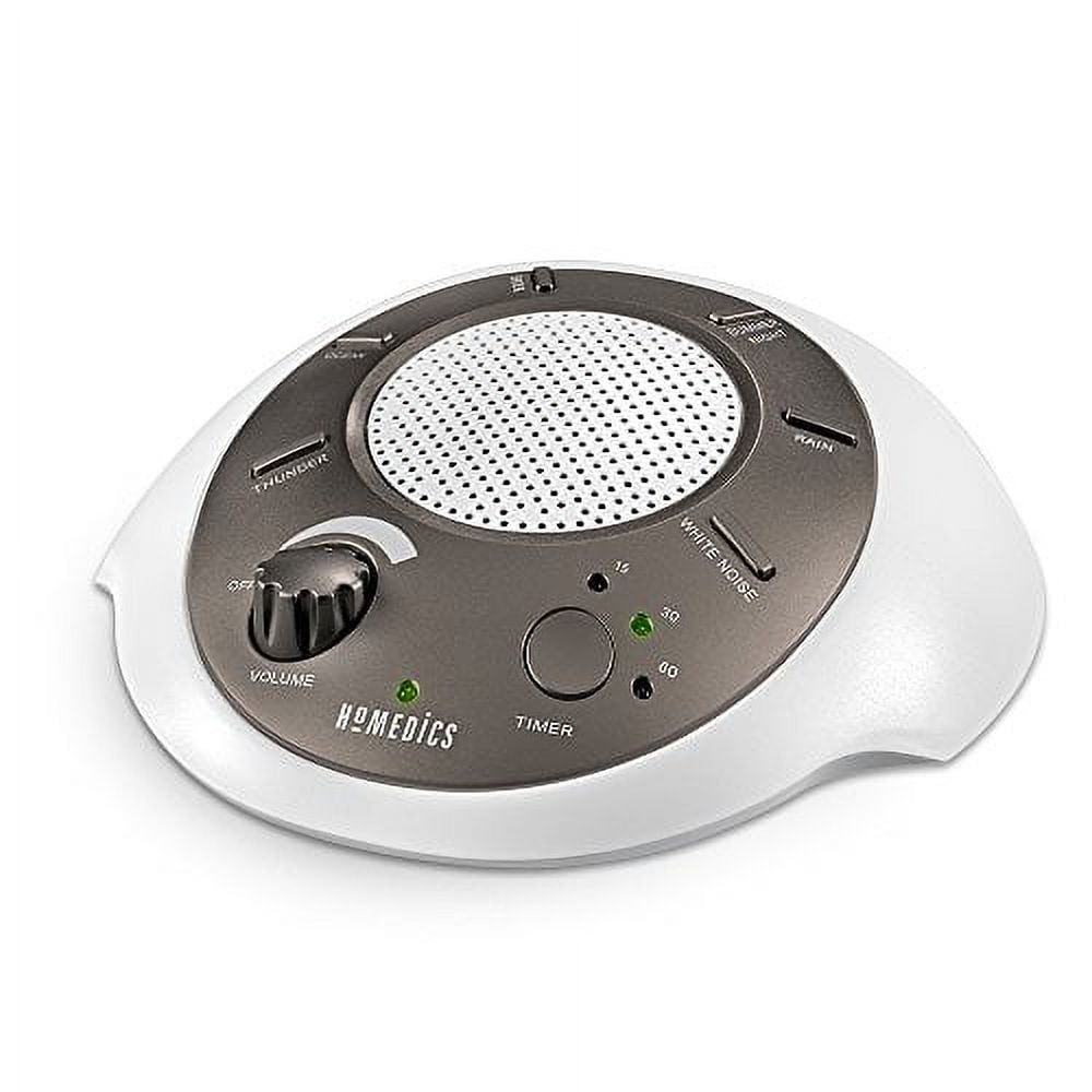 HoMedics White Noise Sound Machine | Portable Sleep Therapy for Home, Office, Baby & Travel | 6 Relaxing & Soothing Nature Sounds, Battery or Adapter Charging Options, Auto-Off Timer Homedics