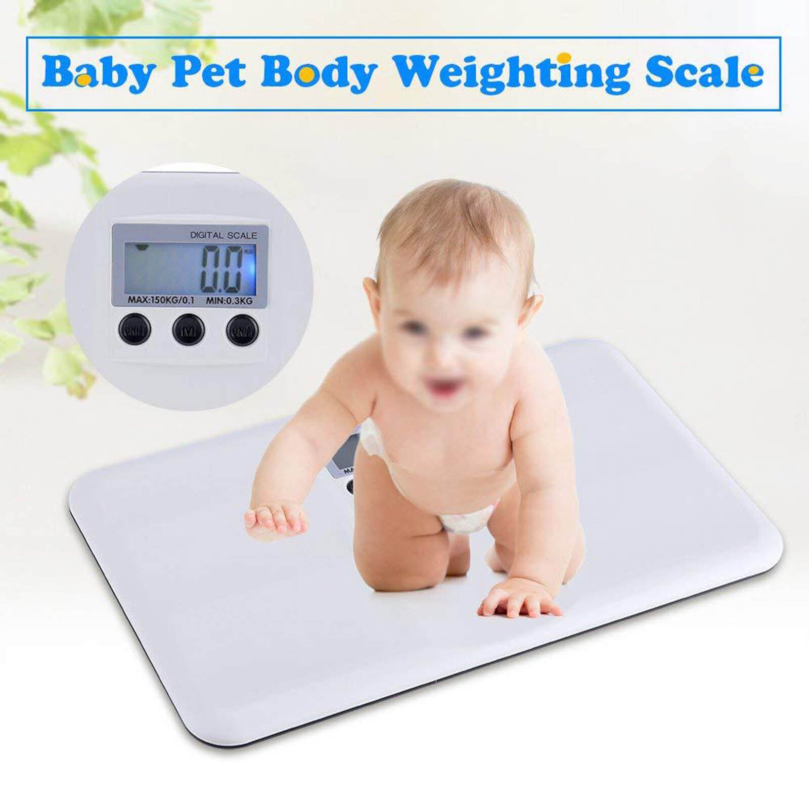 Zhouqiannn Comfort Baby Scale 0.66Pound to 330 Pound Capacity Accurate Digital Scale for Toddlers and Babies Electronic Pet Scale(No Battery) Decking Clips Metal Saw Fence Digital Readout String Line Zhouqiannn