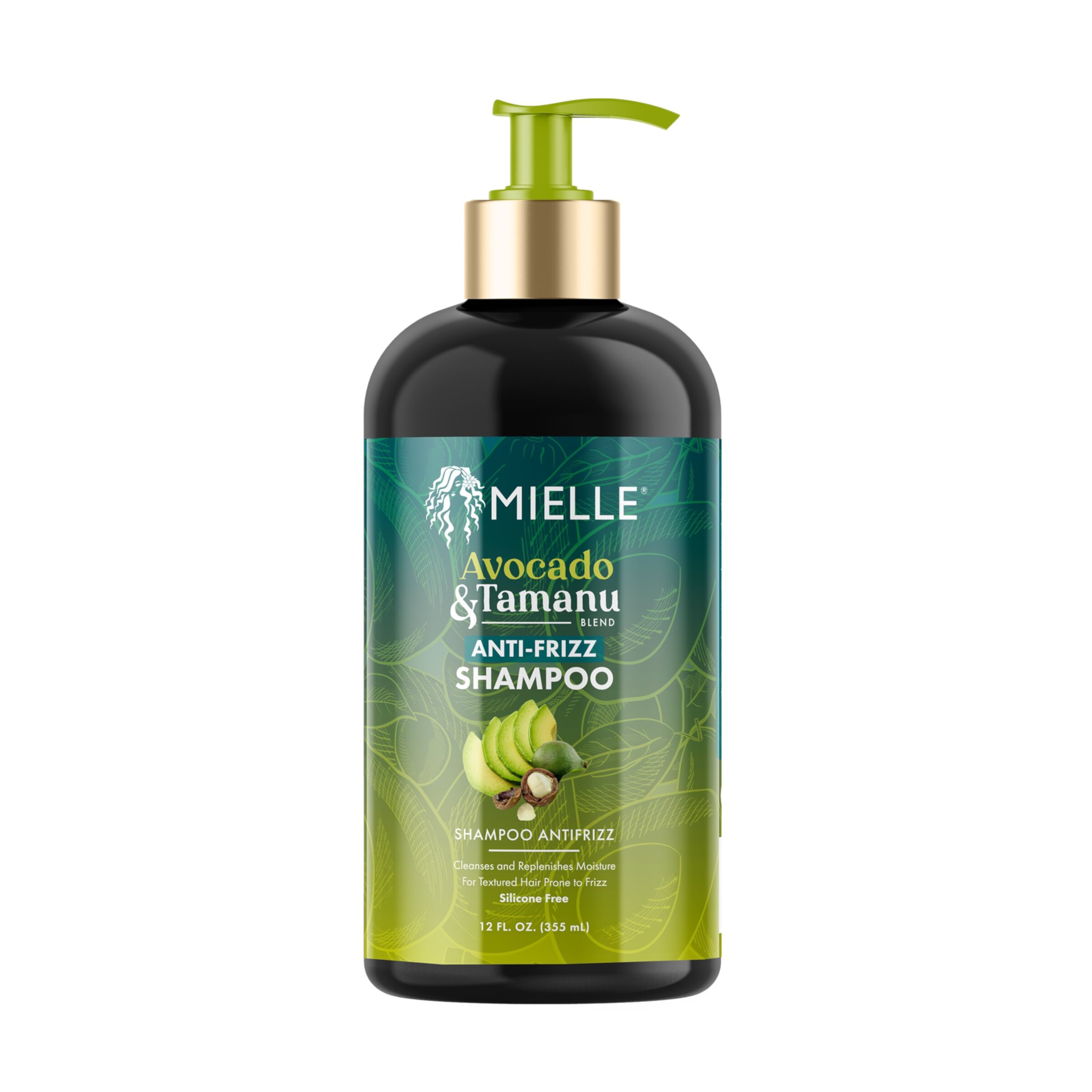 Mielle Avocado & Tamanu Anti-Frizz Shampoo 12oz, All Hair Types Mielle Organics