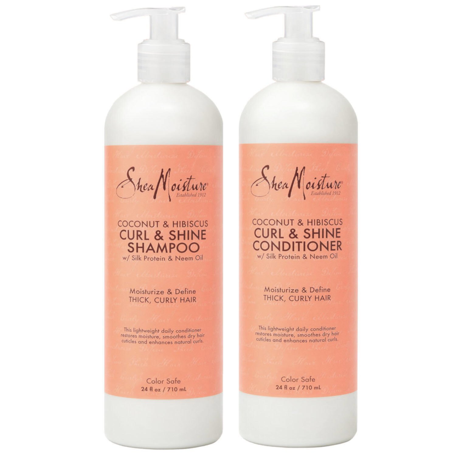 SheaMoisture Coconut and Hibiscus Shampoo and Conditioner for Thick Curly Hair, 2 pk./24 oz. SheaMoisture