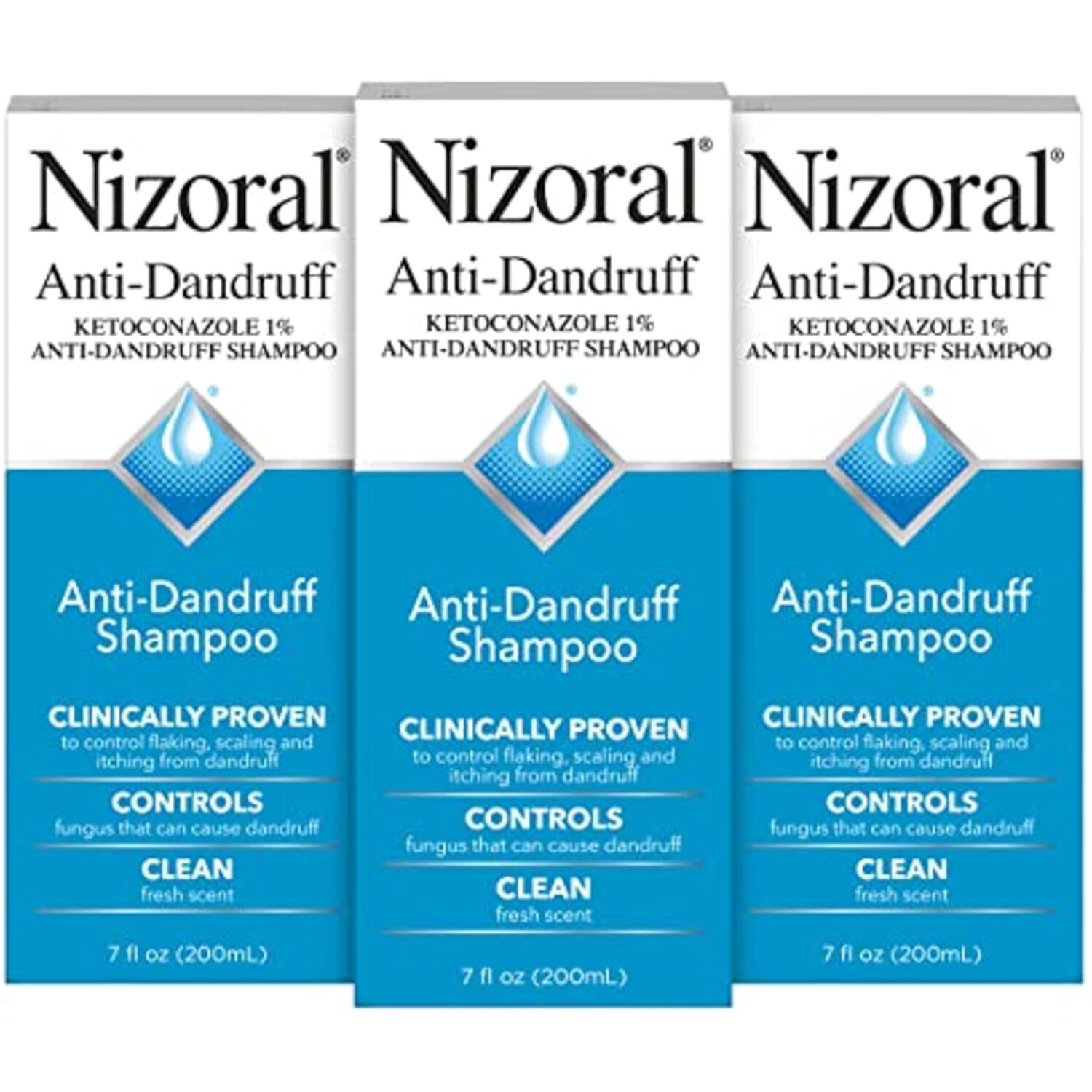 Nizoral Anti-Dandruff Shampoo with 1% Ketoconazole, Fresh Scent, 21 Fl Oz (Pack of 3) Nizoral