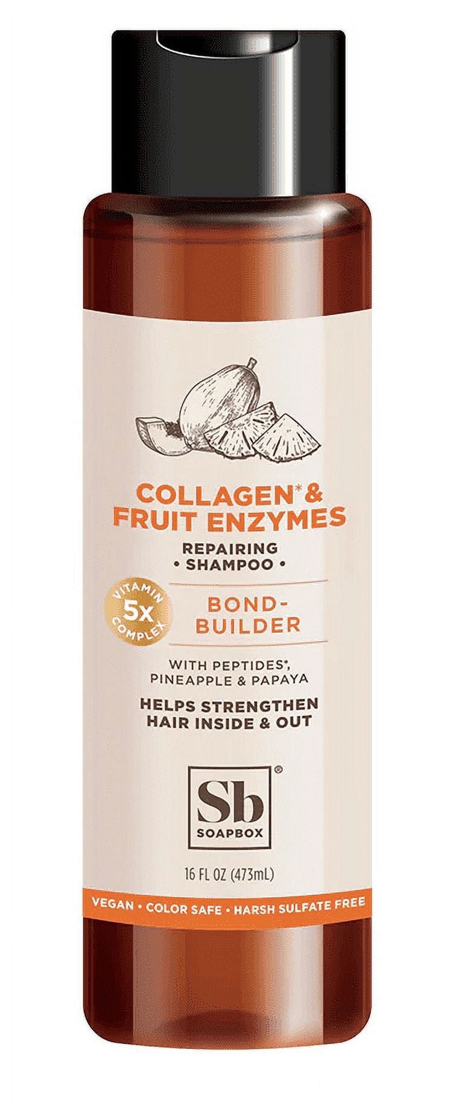 Soapbox Hair Strengthening Shampoo, Collagen and Fruit Enzymes, 16 oz Soapbox