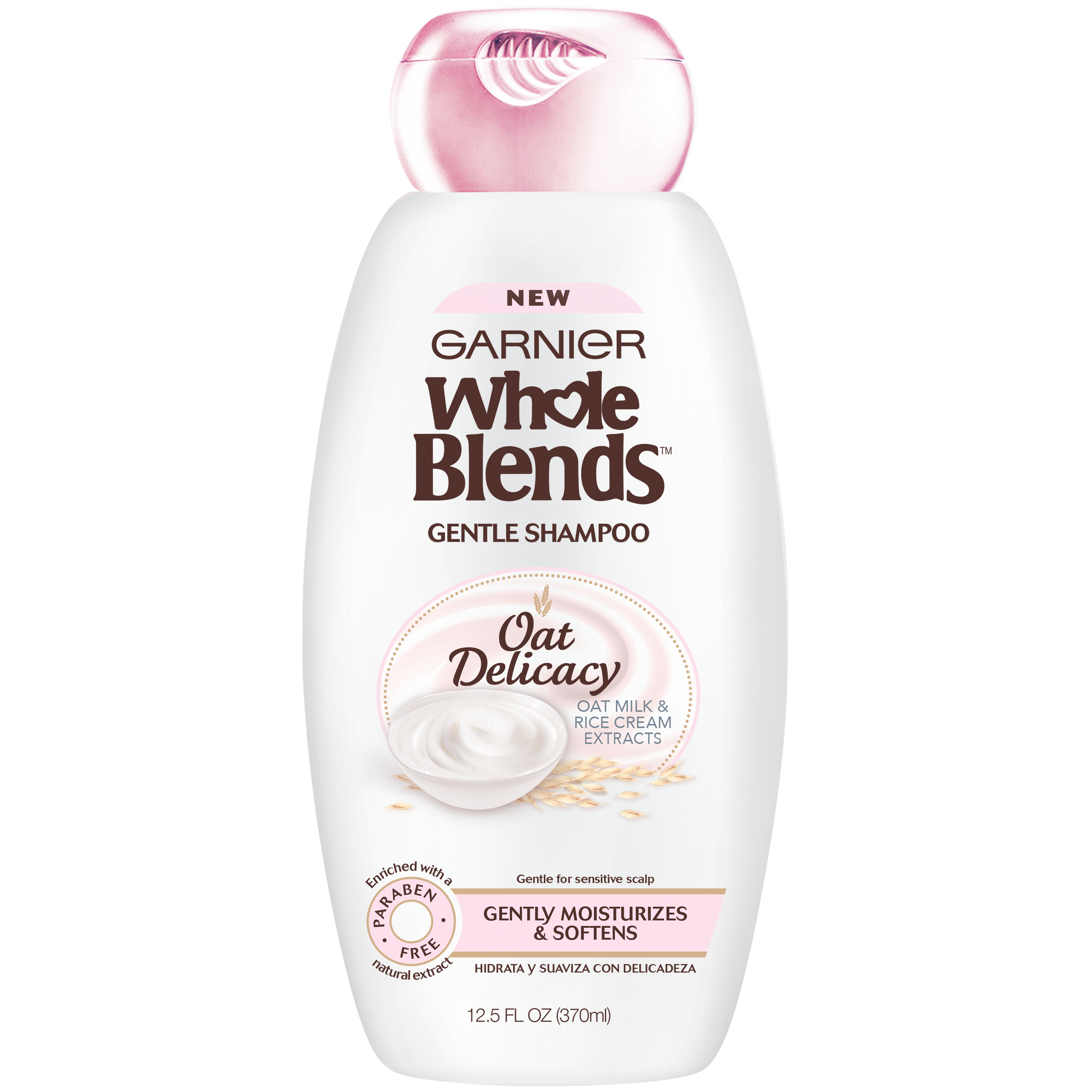 Garnier Whole Blends Gentle Cleansing Shampoo with Oat Milk, Rice Cream Extracts, Dry Hair, 12.5 fl oz Garnier