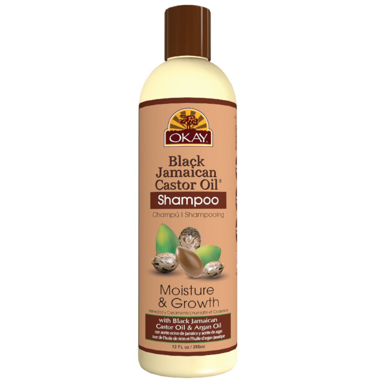 OKAY Black Jamaican Shampoo - 12oz for Strengthening and Promoting Hair Growth Okay