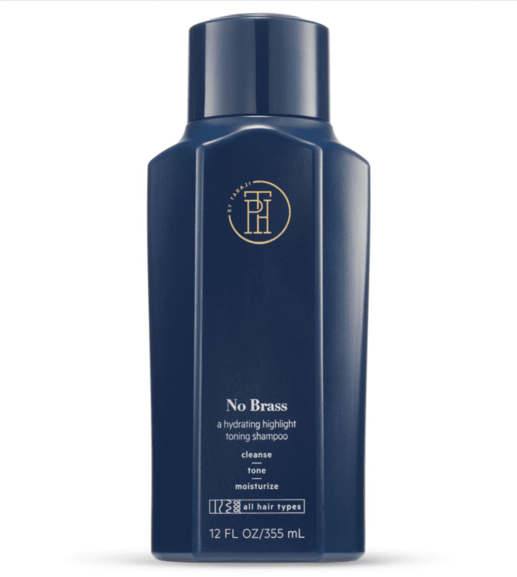 TPH BY TARAJI No Brass Vitamin E Hydrating Blue Toner Shampoo for Brunettes & Color Treated Hair | Cleanse, Tone, Moisturize | Shine Enhancing | Curly Hair Product, 12 oz. TPH by Taraji