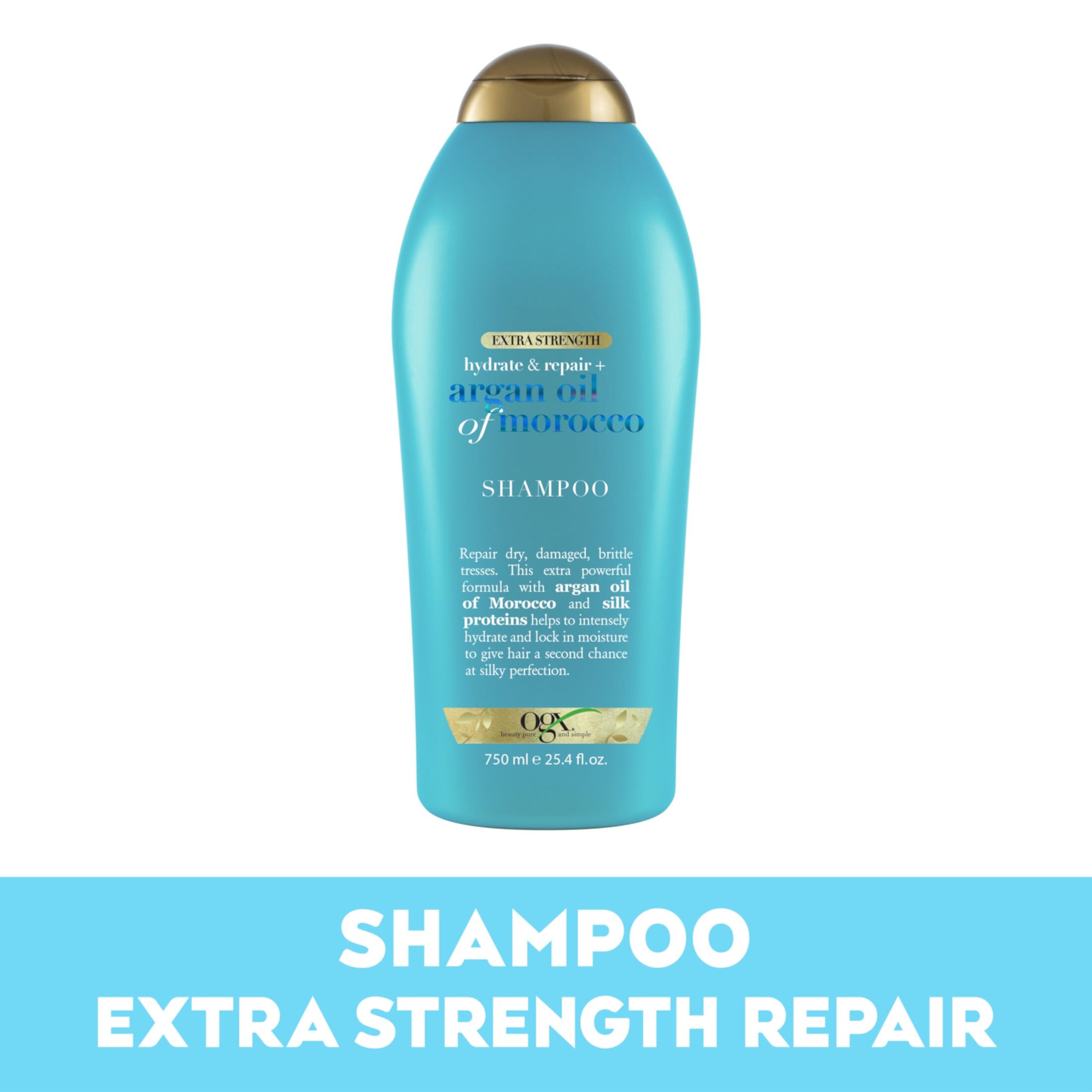 OGX Extra Strength Hydrate & Repair + Argan Oil of Morocco Nourishing Daily Shampoo, 25.4 fl oz OGX