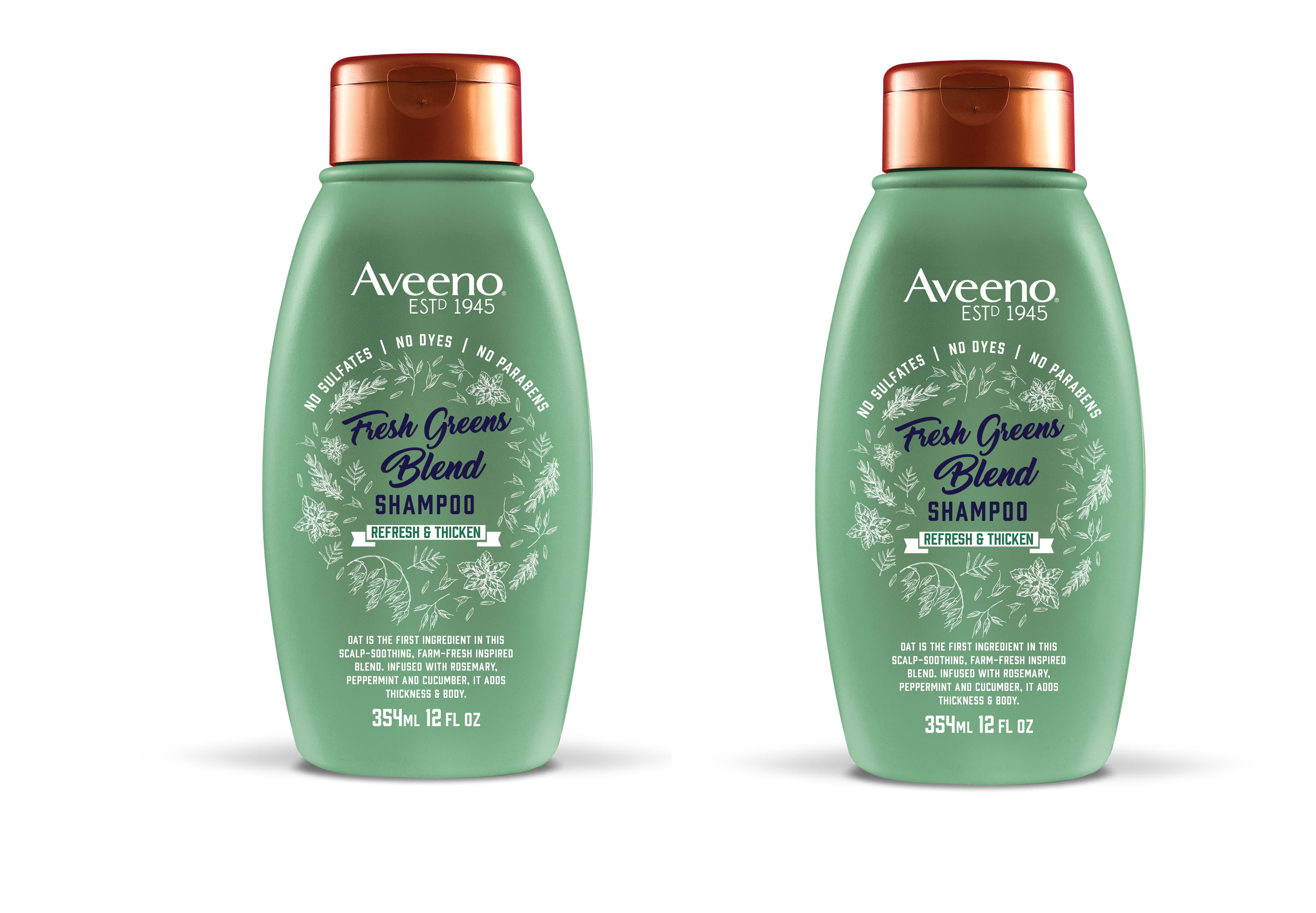 Aveeno Scalp Soothing Fresh Greens Blend Shampoo, 12 fl. Oz - 2 Pack Aveeno