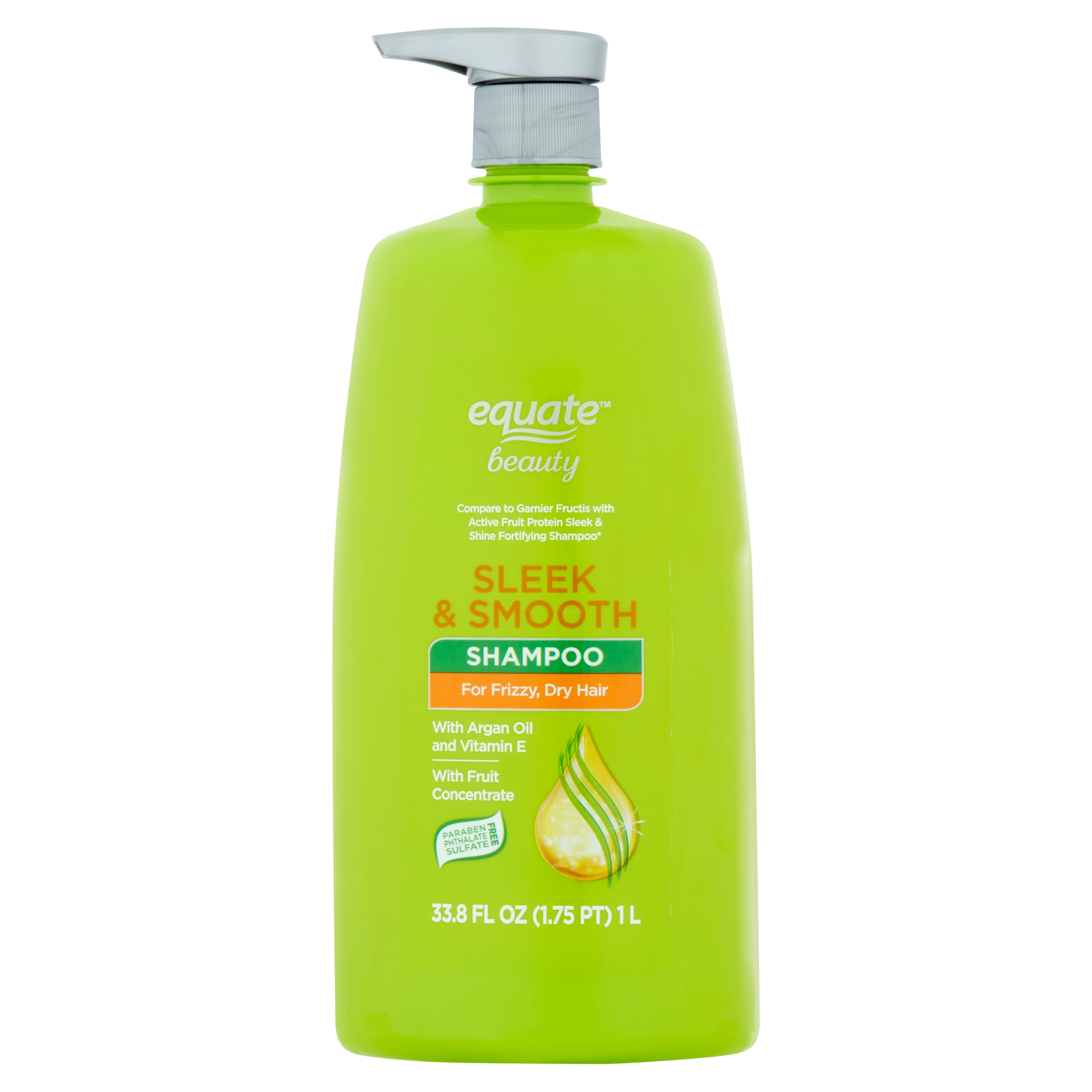 Equate Sleek & Smooth Shampoo, 33.8 fl oz Equate