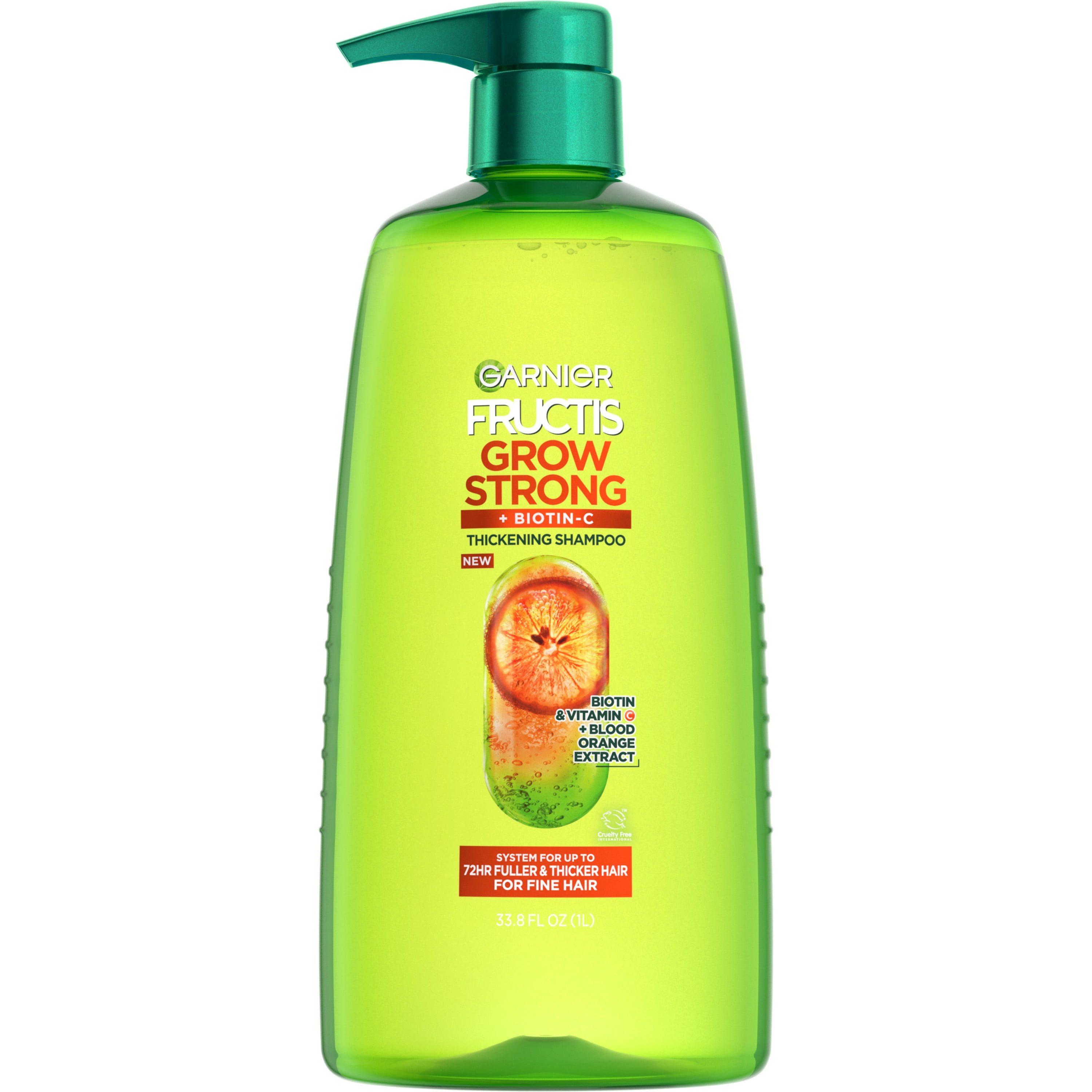 Garnier Fructis Grow Strong Thickening Shampoo with Biotin, All Hair Types, 33.8 fl oz Garnier