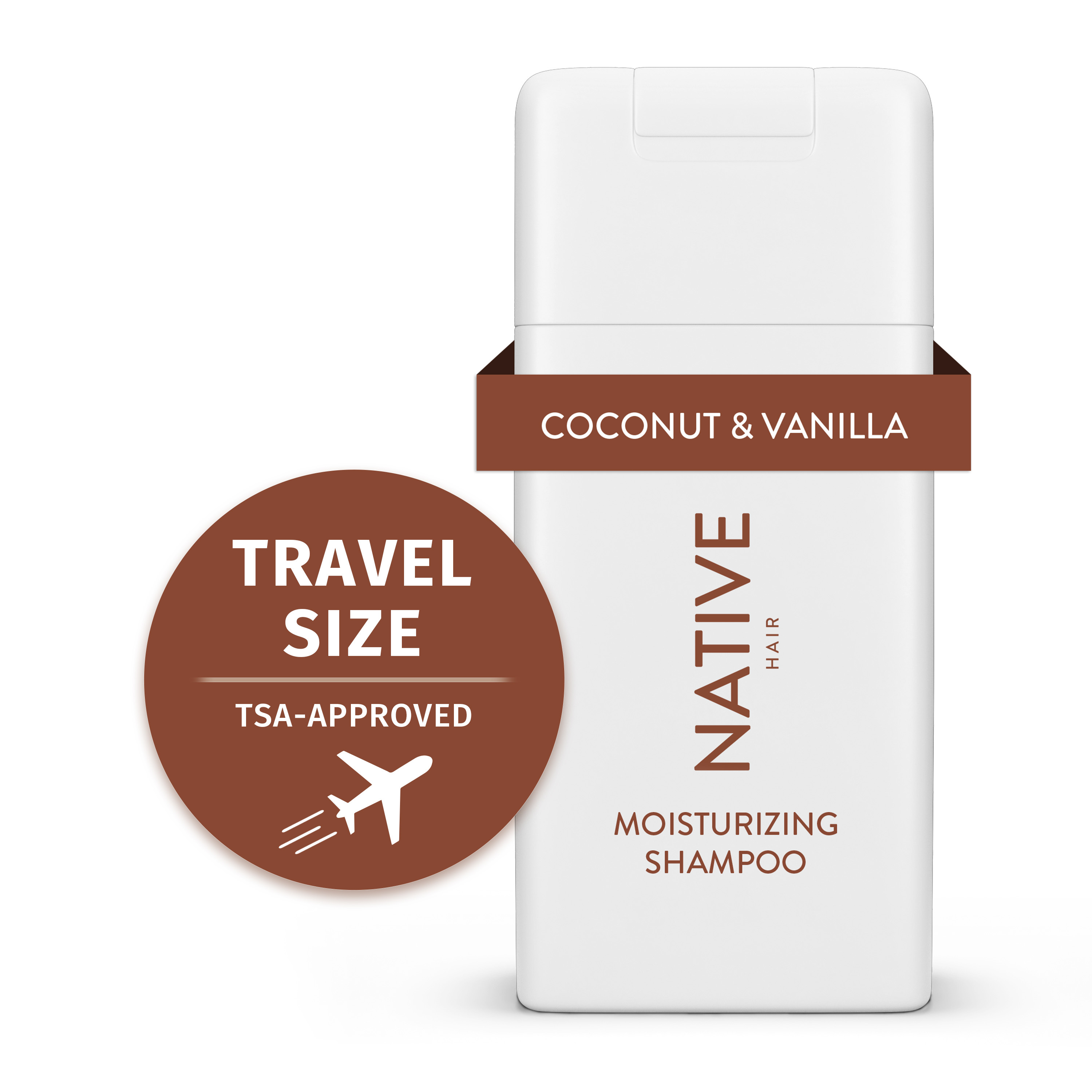 Native Moisturizing Shampoo, Coconut & Vanilla, Sulfate & Paraben Free, Travel Size, 3 oz Native