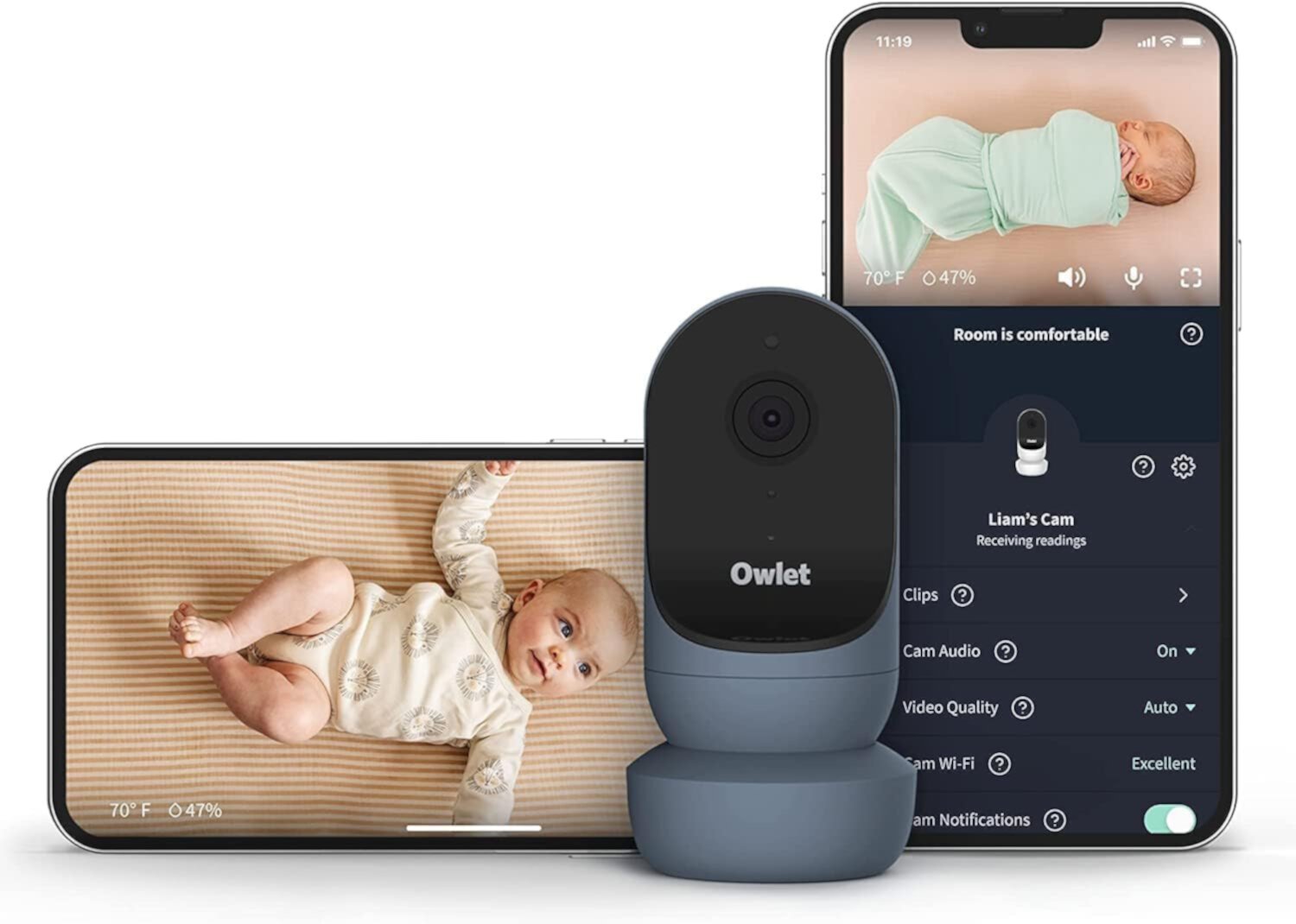 Owlet Cam 2 Smart Baby Monitor - HD Video Cam, Encrypted WiFi, Temp, Nightvision, 2-Way Talk-Dusty Rose Owlet