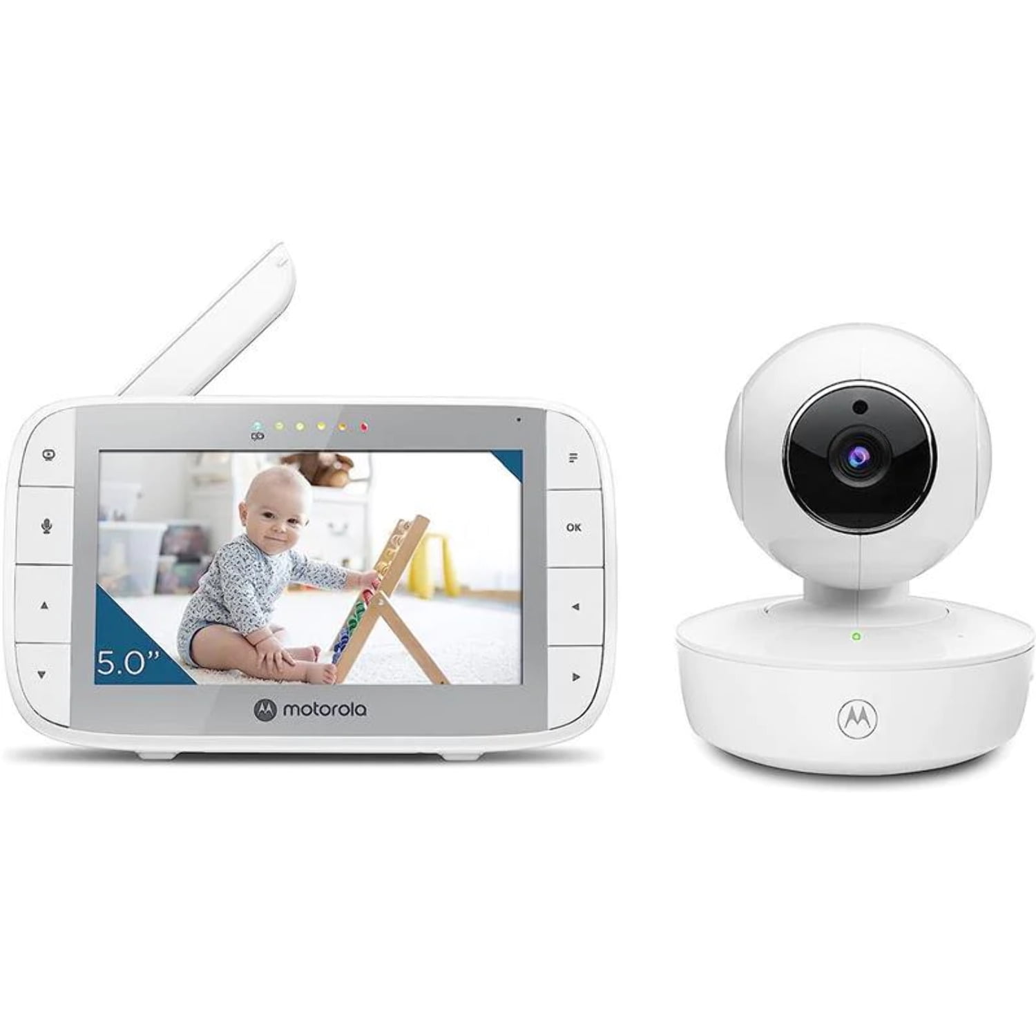 Motorola VM36XL-2 | 5" HD Video Baby Monitor with Motorized Pan, Tilt & Zoom Dual Cameras | 1000ft Range 2.4 GHz Wireless Motorola