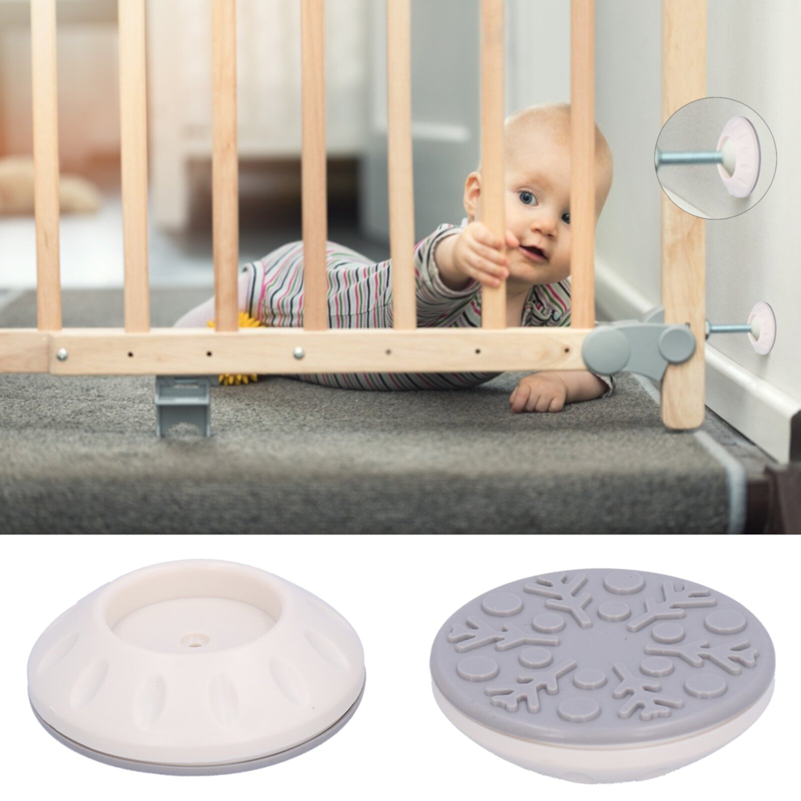 Brrnoo 4PCS Baby Gate Wall Protector Punch Safety Wall Bumpers Guard for Doorway Stair Accessories,Baby Gate Wall Bumpers,Baby Gate Wall Protector Fyydes