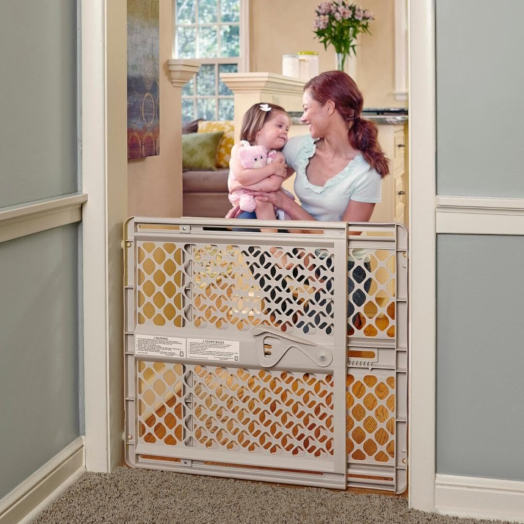 Toddleroo by North States Supergate Ergo Child Safety Gate, 26" Tall, Sand Toddleroo by North States