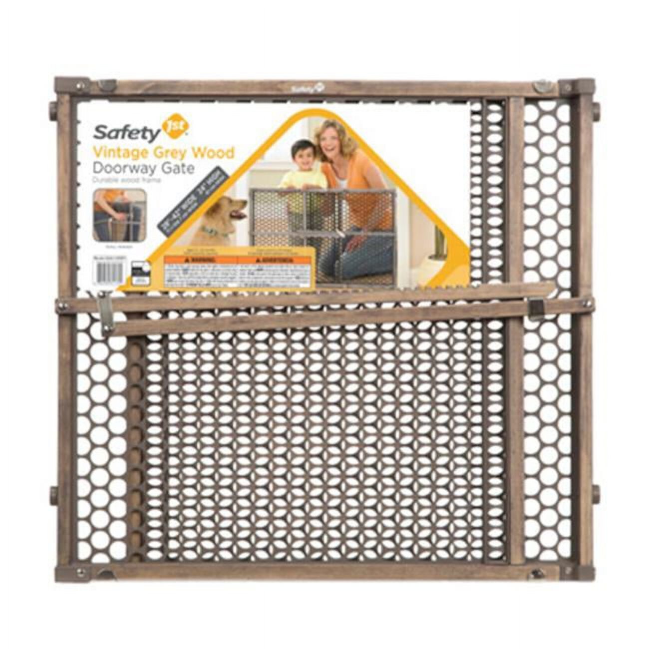 Safety 1st  28-42 in. x 24 in. Wood Doorway Security Gate, Gray Safety 1st