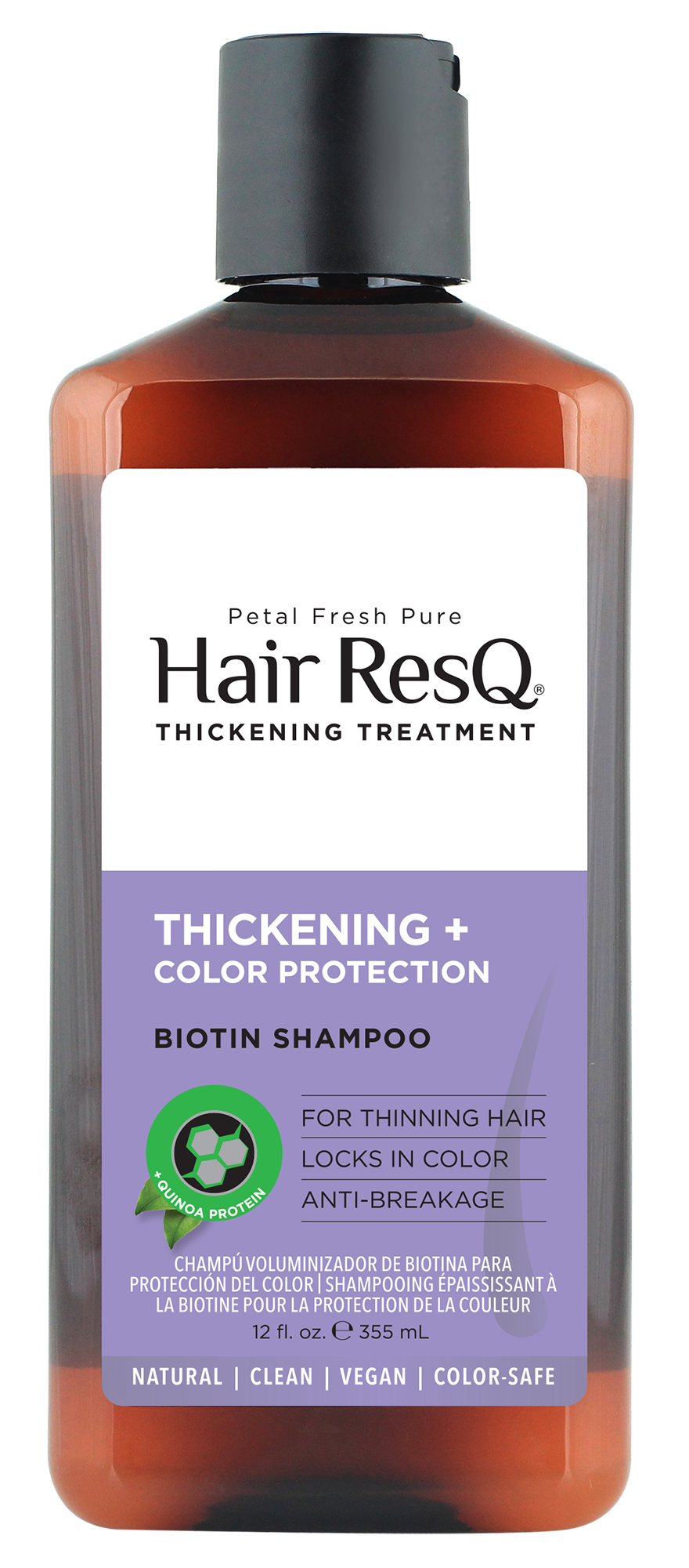 Petal Fresh Pure Hair ResQ Thickening Treatment Color Protection Biotin Shampoo, 12 fl oz (355 ml) Petal Fresh