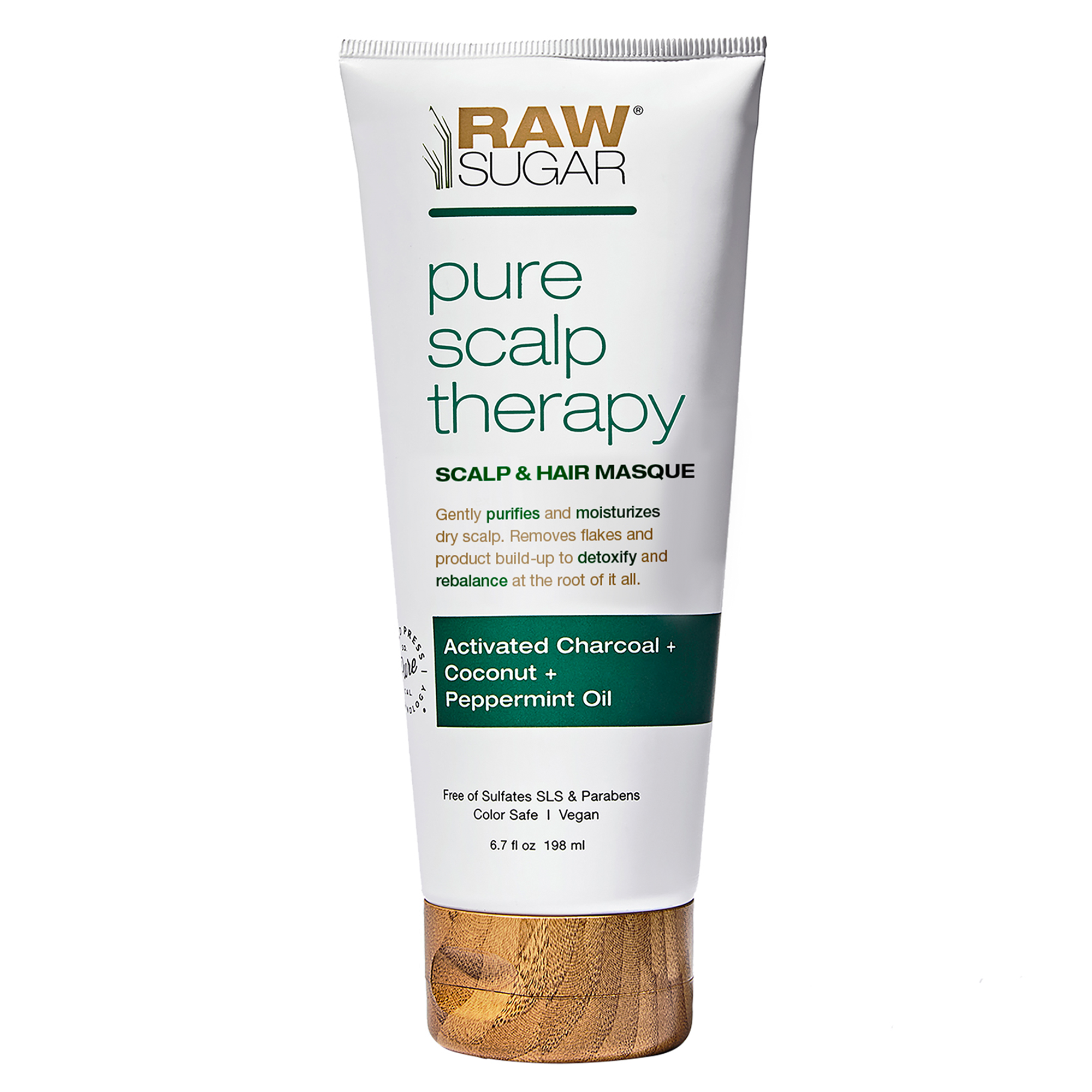 Raw Sugar Pure Scalp Therapy Moisturizing Hair Mask, Activated Charcoal, 6.7 fl oz RAW SUGAR