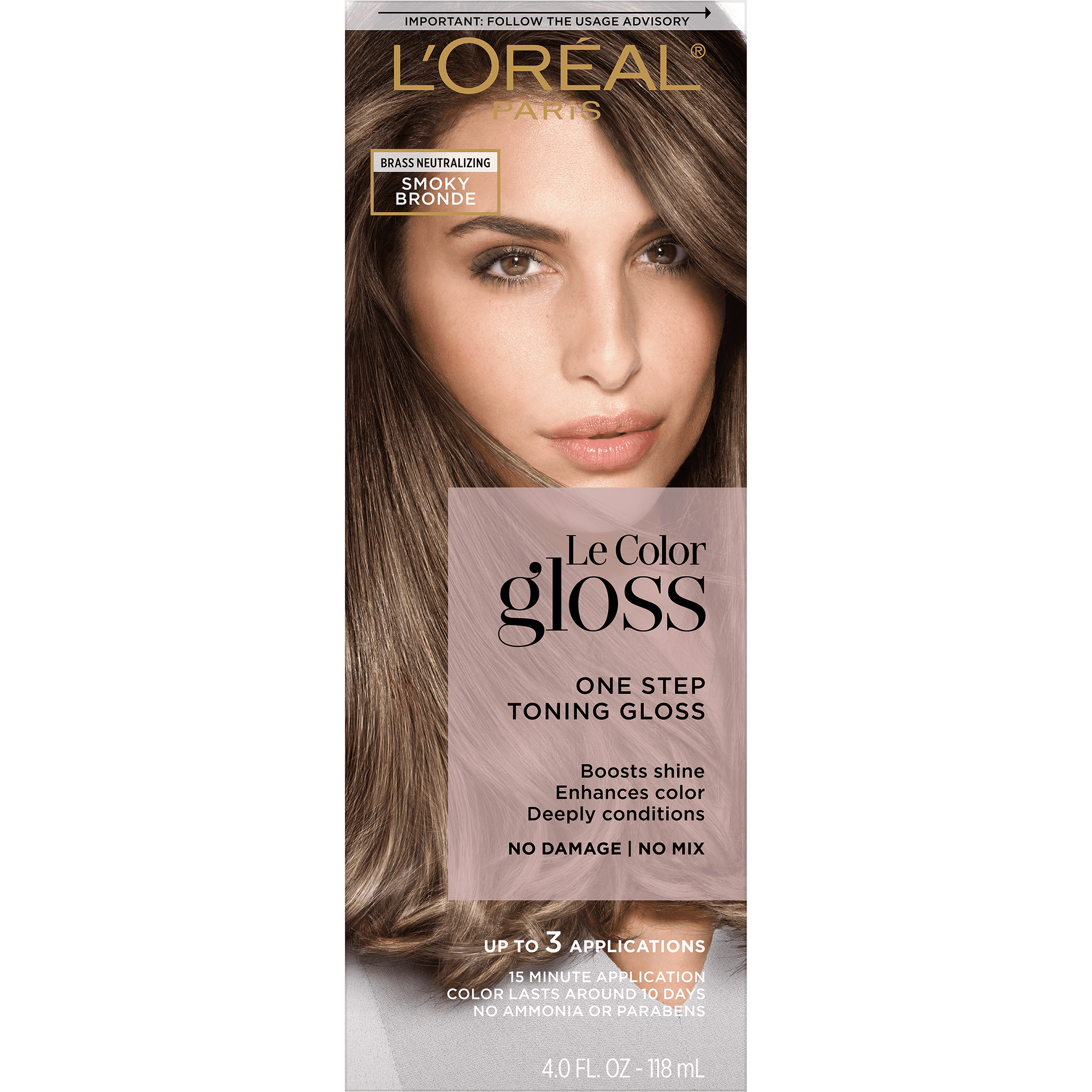 L'Oreal Paris Le Color Gloss One Step Toning Gloss Hair Color, 4 Smoky Blonde, 4 fl oz L'Oréal Paris