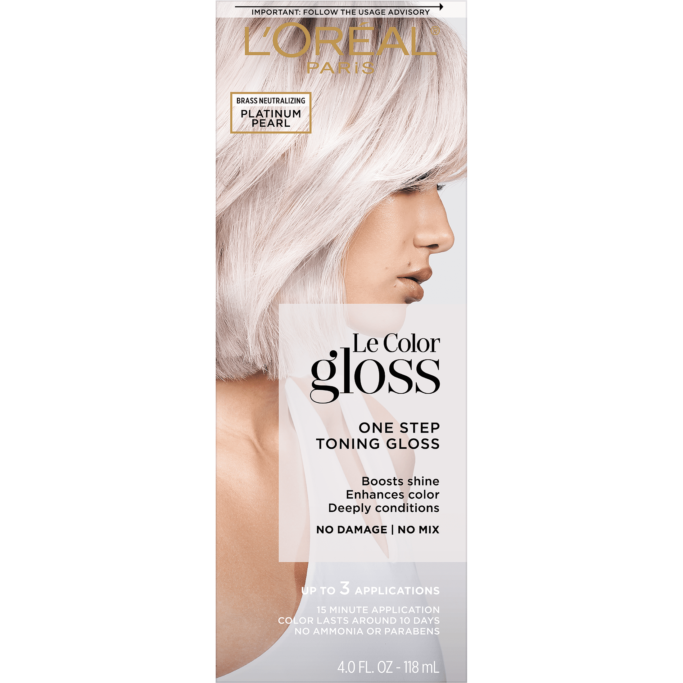 L'Oreal Paris Le Color Gloss One Step Toning Gloss Hair Color, Cool Blonde, 4 fl oz L'Oréal Paris