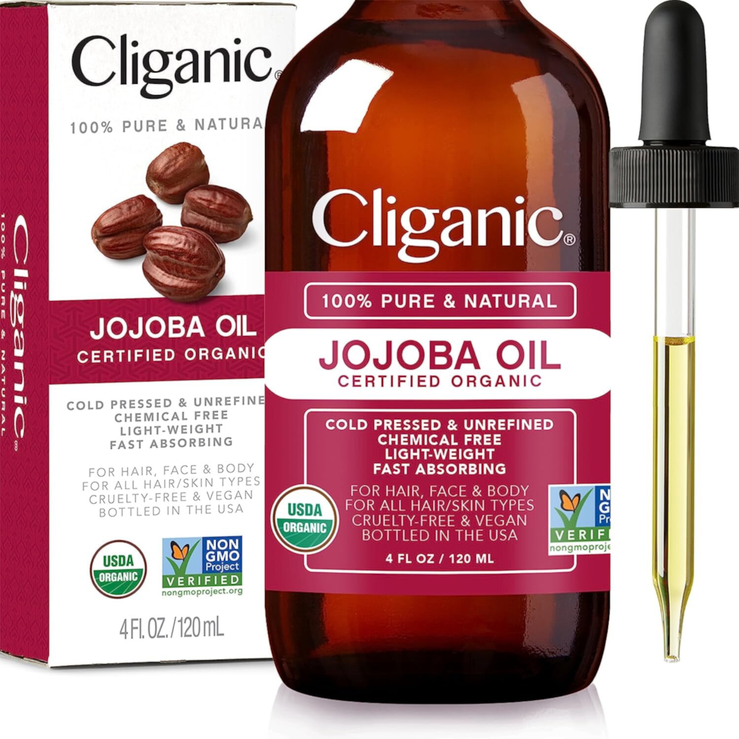 Cliganic Organic Jojoba Oil - 16oz Cliganic