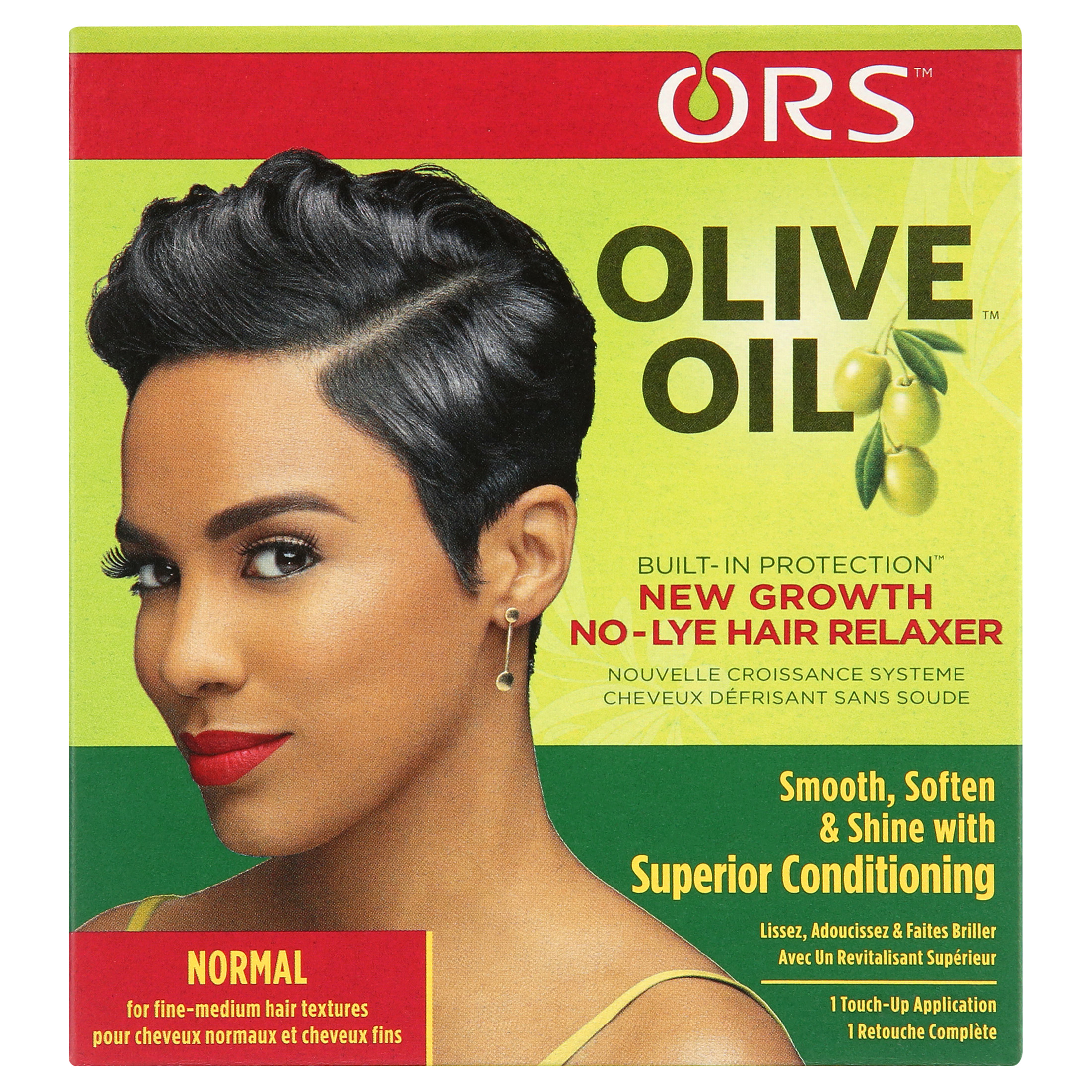 ORS Olive Oil Built-in Protection New Growth No-Lye Relaxer, Normal, for Fine to Medium Hair ORS