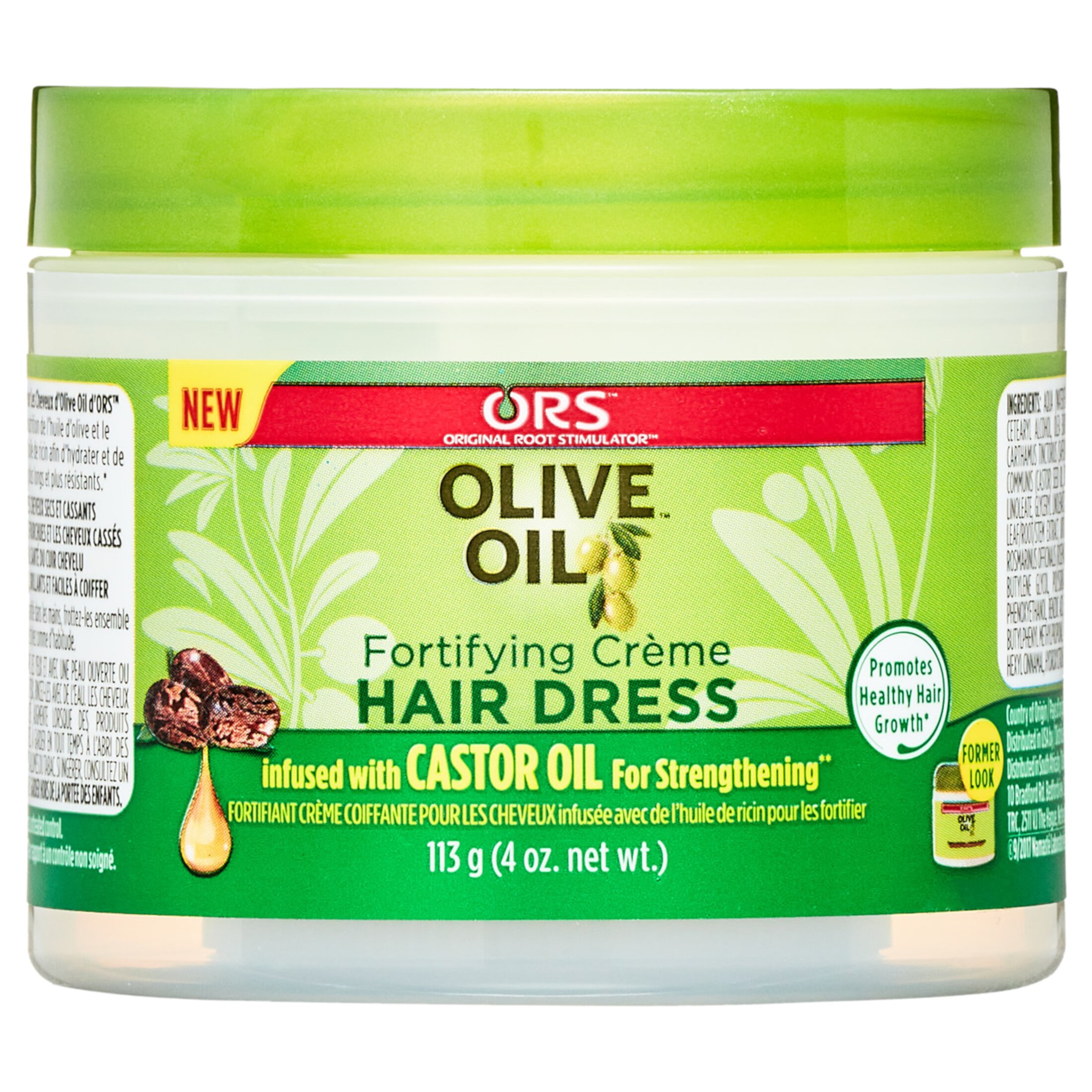 ORS Olive Oil Fortifying Crème Hair Dress 4oz., for All Hair Types, Moisturizes & Strengthens ORS