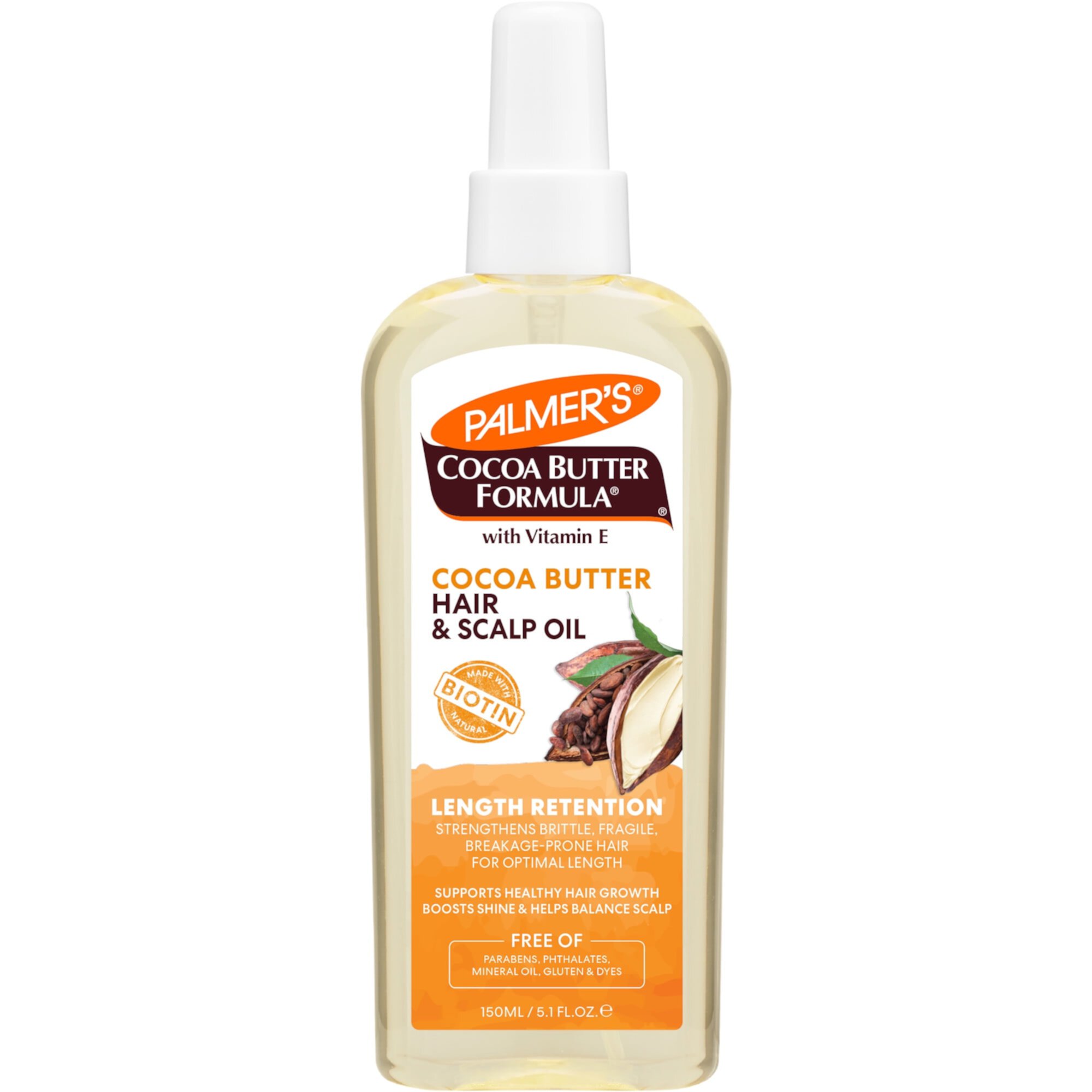 Palmer's Cocoa Butter Formula + Biotin Length Retention Hair & Scalp Oil, 5.1 fl. oz. Palmer's