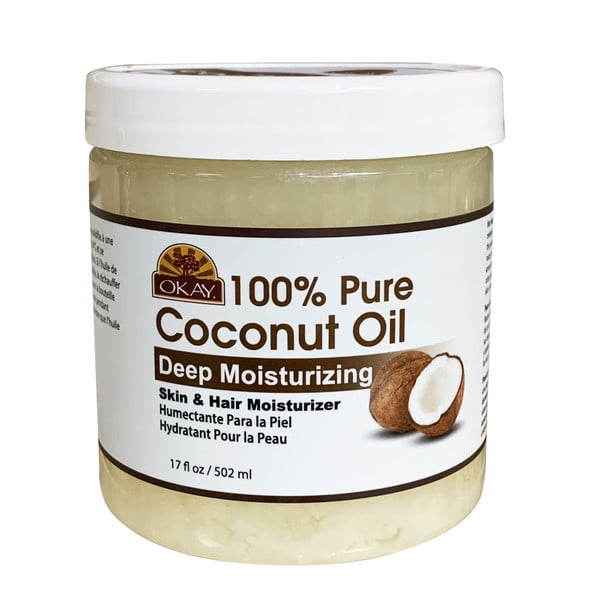 OKAY Pure Naturals 100% Coconut Oil for Hair & Skin - 17oz for All-Natural Body Moisturization Okay