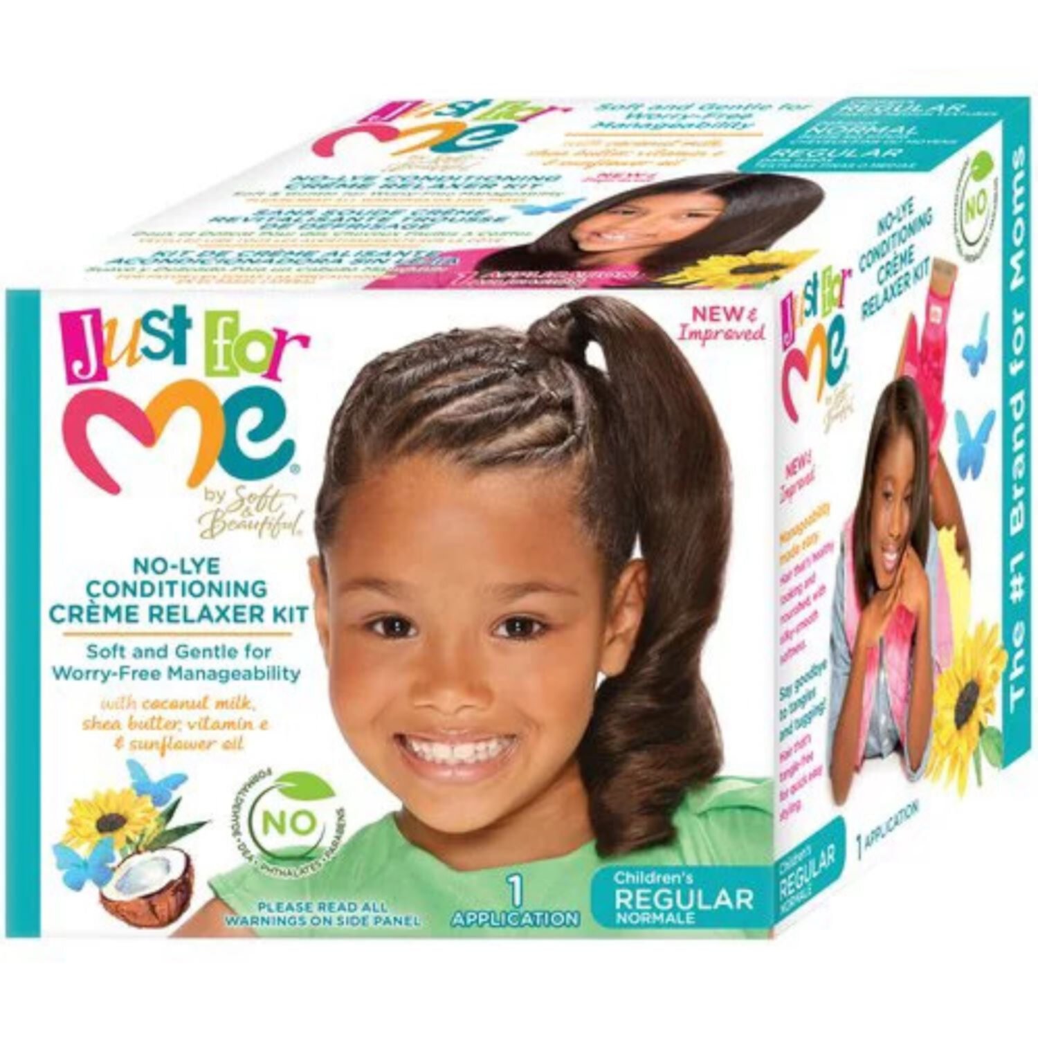 Just For Me No-Lye Conditioning  Créme Relaxer Kit, Curly, Child Just For Me