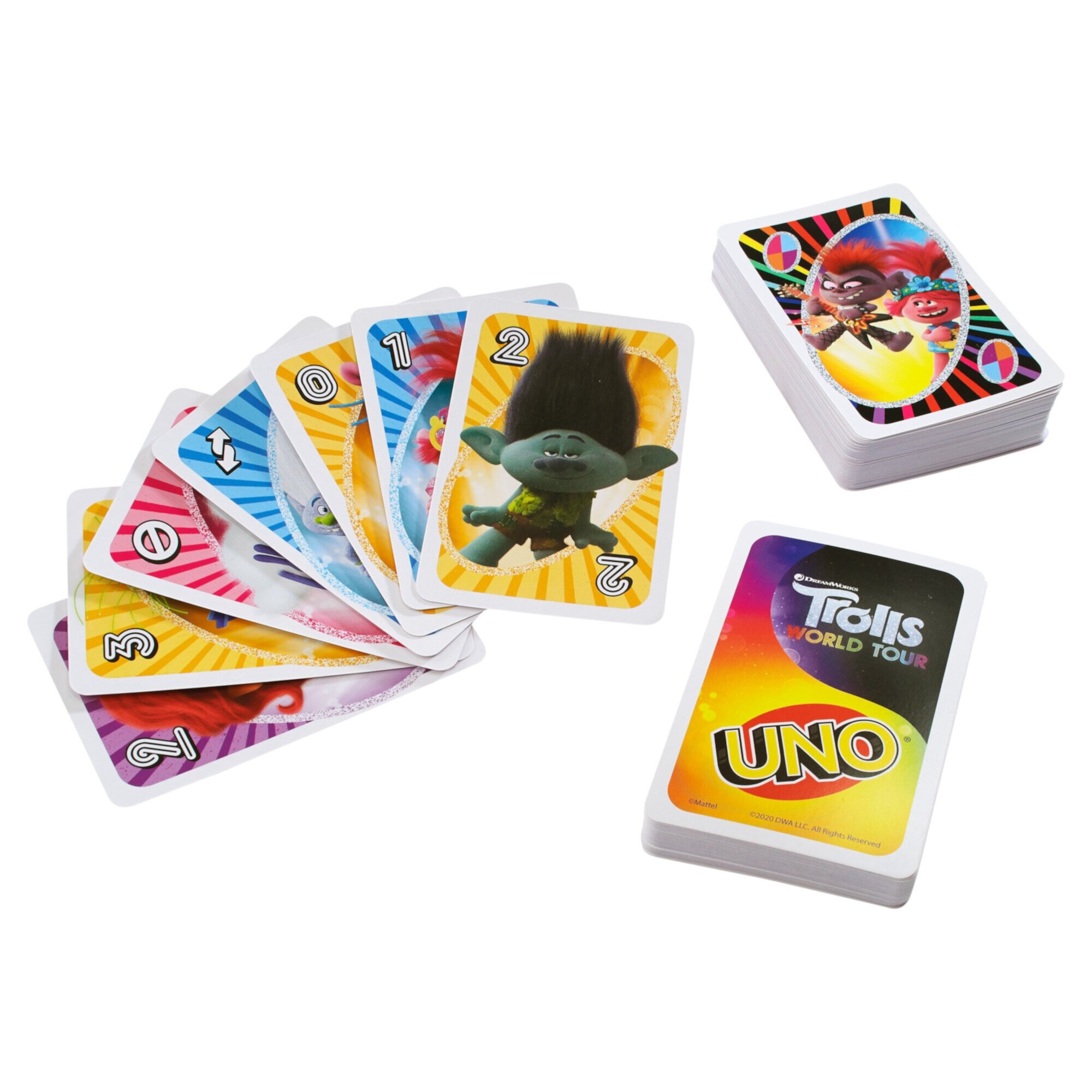 Dreamworks Trolls World Tour UNOTM Card Game with 112 Cards for 7 Year Olds and Up UNO