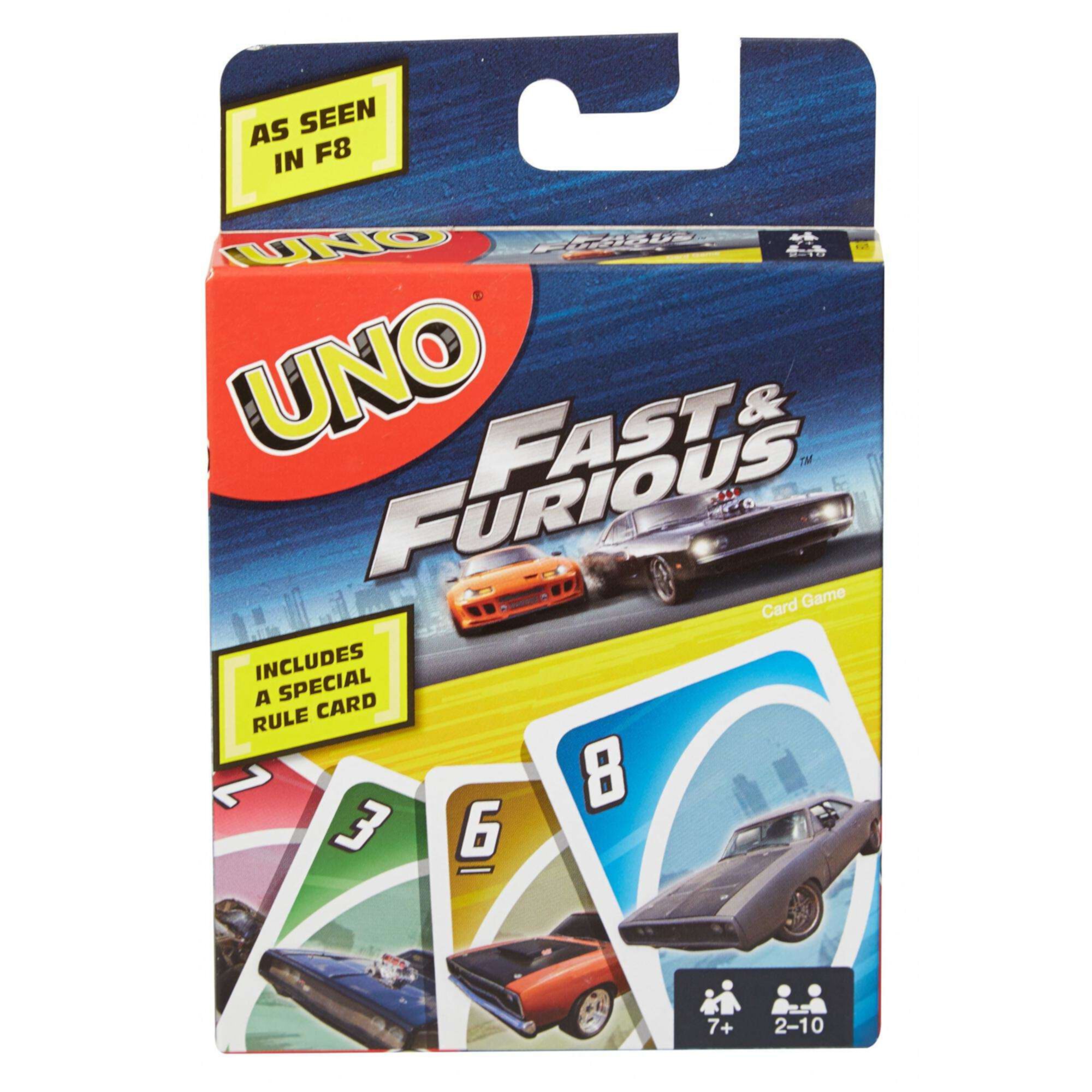 UNO Fast & Furious Theme Card Game for 2-10 Players Ages 7Y+ UNO