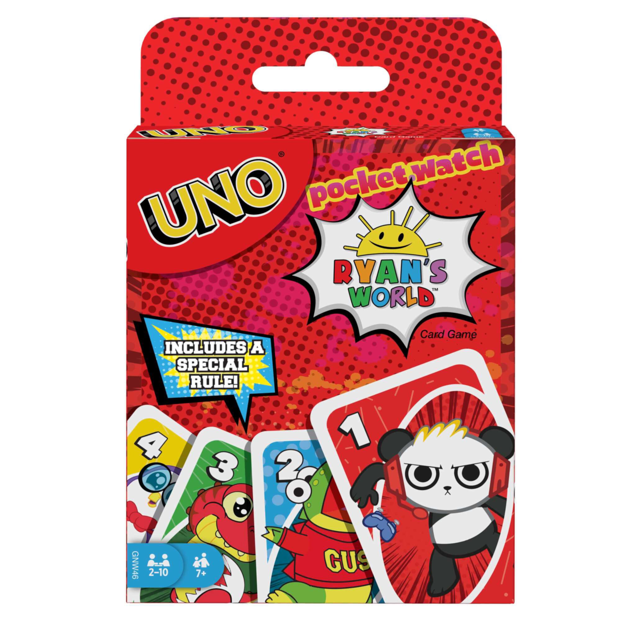 UNO Ryan's World Card Game for 2-10 Players Ages 7Y+ UNO