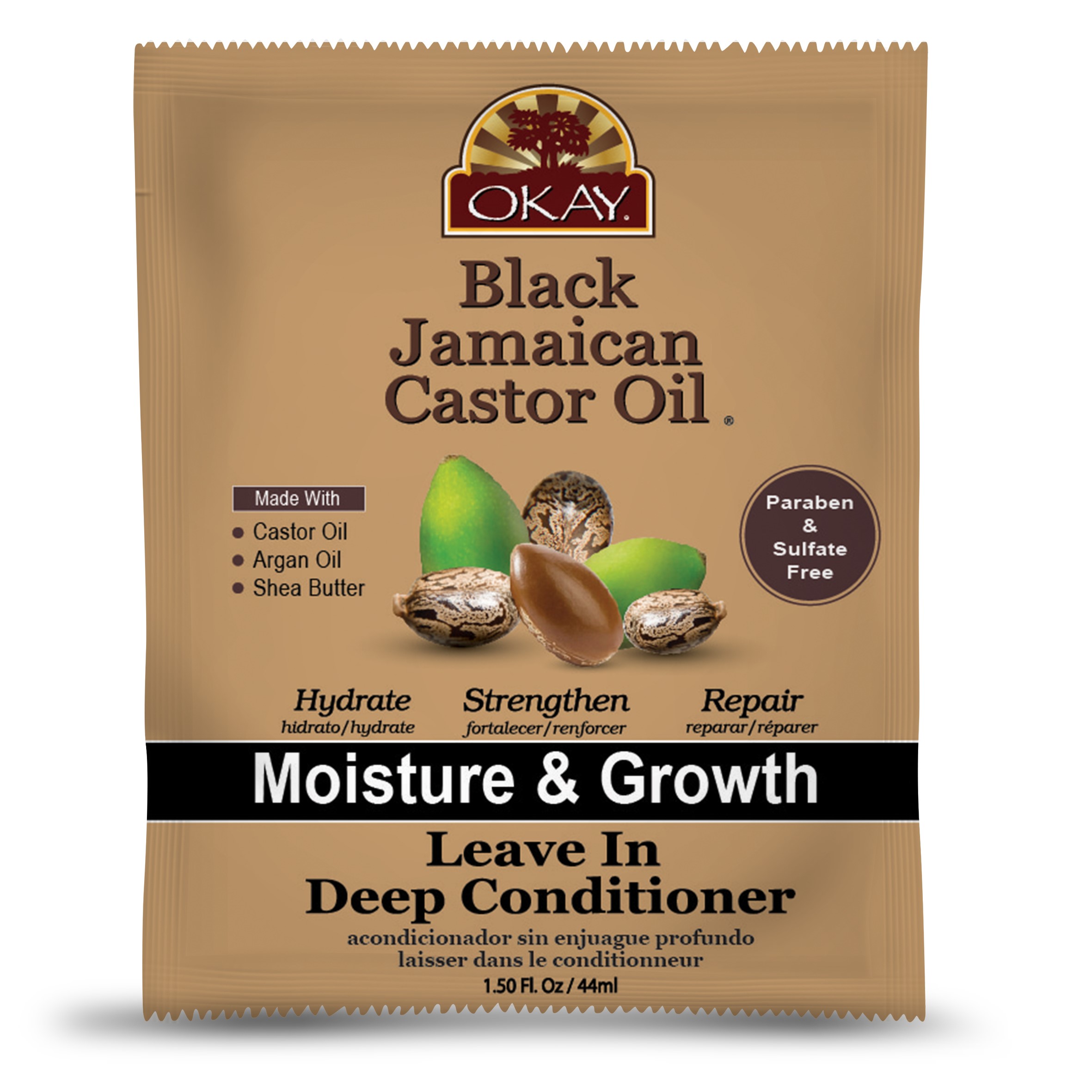 OKAY Black Jamaican Leave-In Conditioner - 1.5oz for Hair Moisture, Growth, and Strength Okay