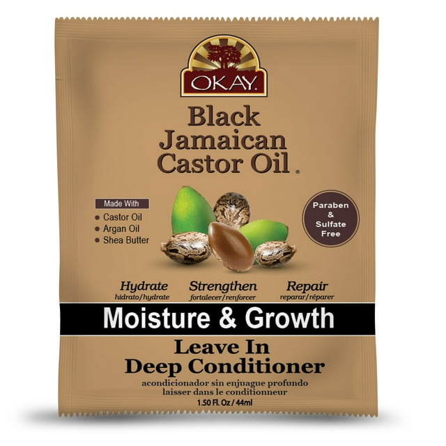 OKAY Black Jamaican Leave-In Conditioner - 1.5oz for Hair Moisture, Growth, and Strength Okay