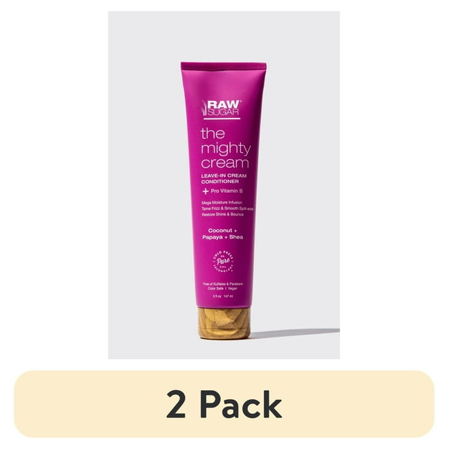 (2 pack) Raw Sugar The Mighty Cream Leave-in Cream Conditioner, Coconut + Papaya + Shea, 5 fl oz RAW SUGAR