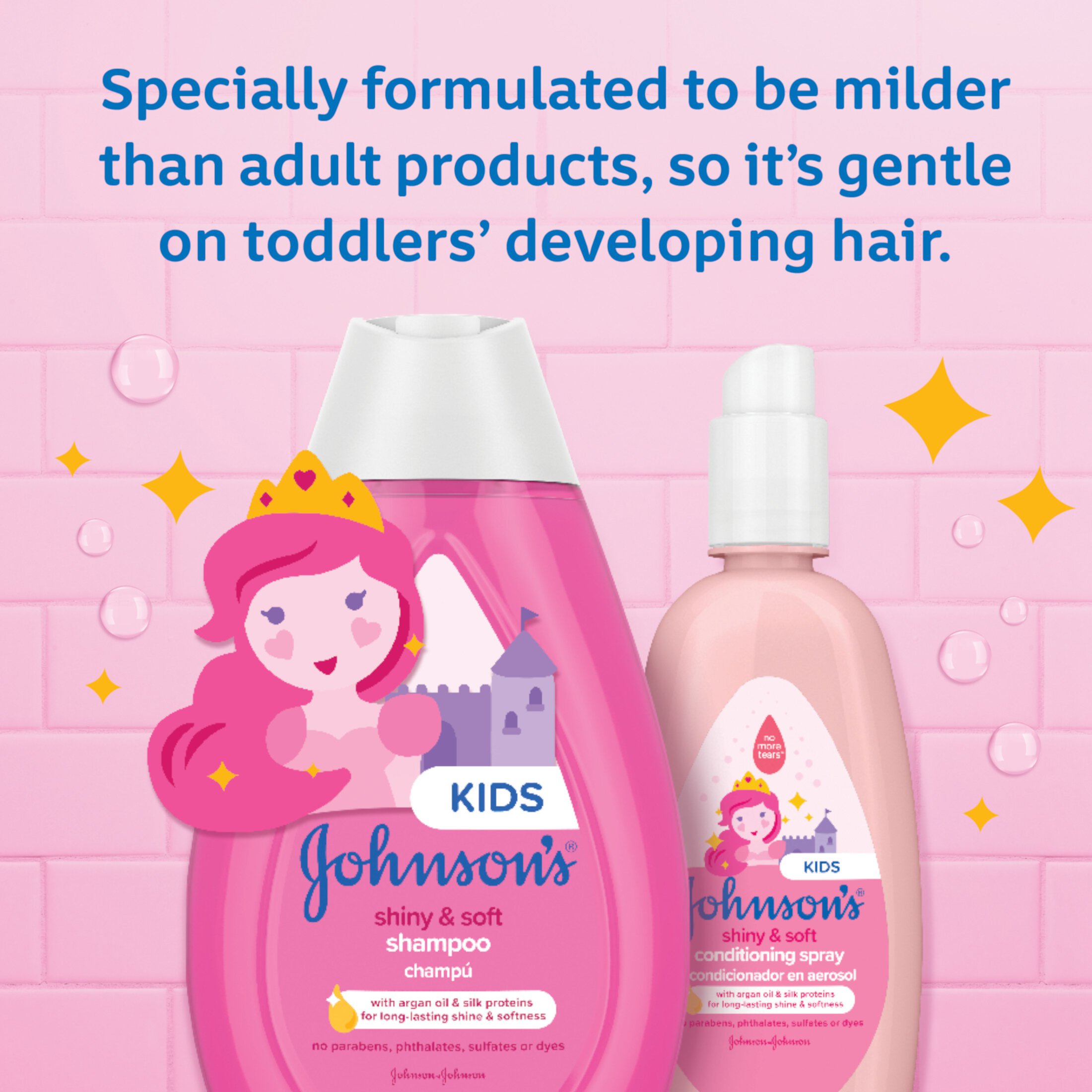 Johnson's Shiny & Soft Kids' Shampoo with Argan Oil, 13.6 fl. oz Johnson's