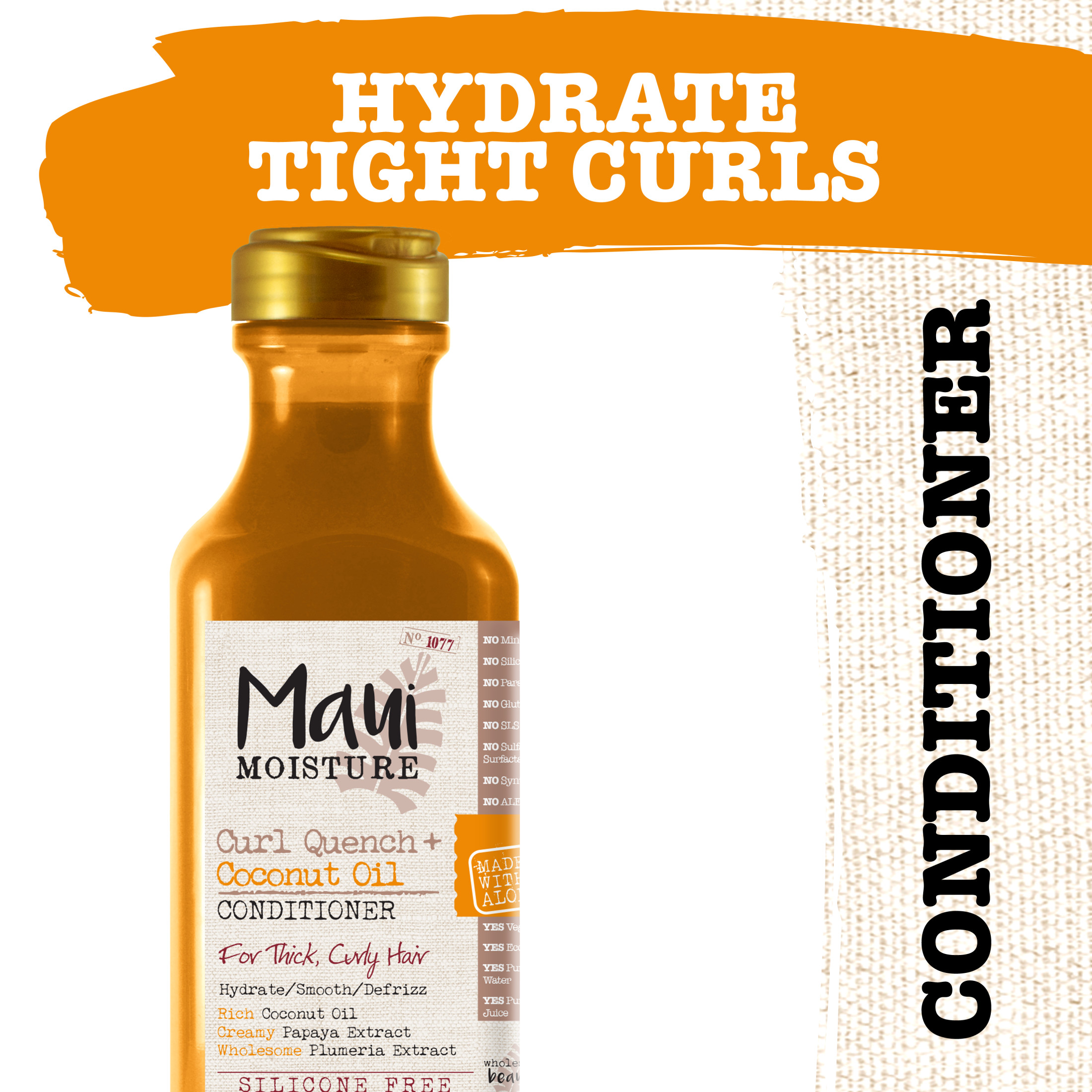 Maui Moisture Curl Quench + Coconut oil Curl-Defining Anti-Frizz Conditioner, 13 fl oz Maui