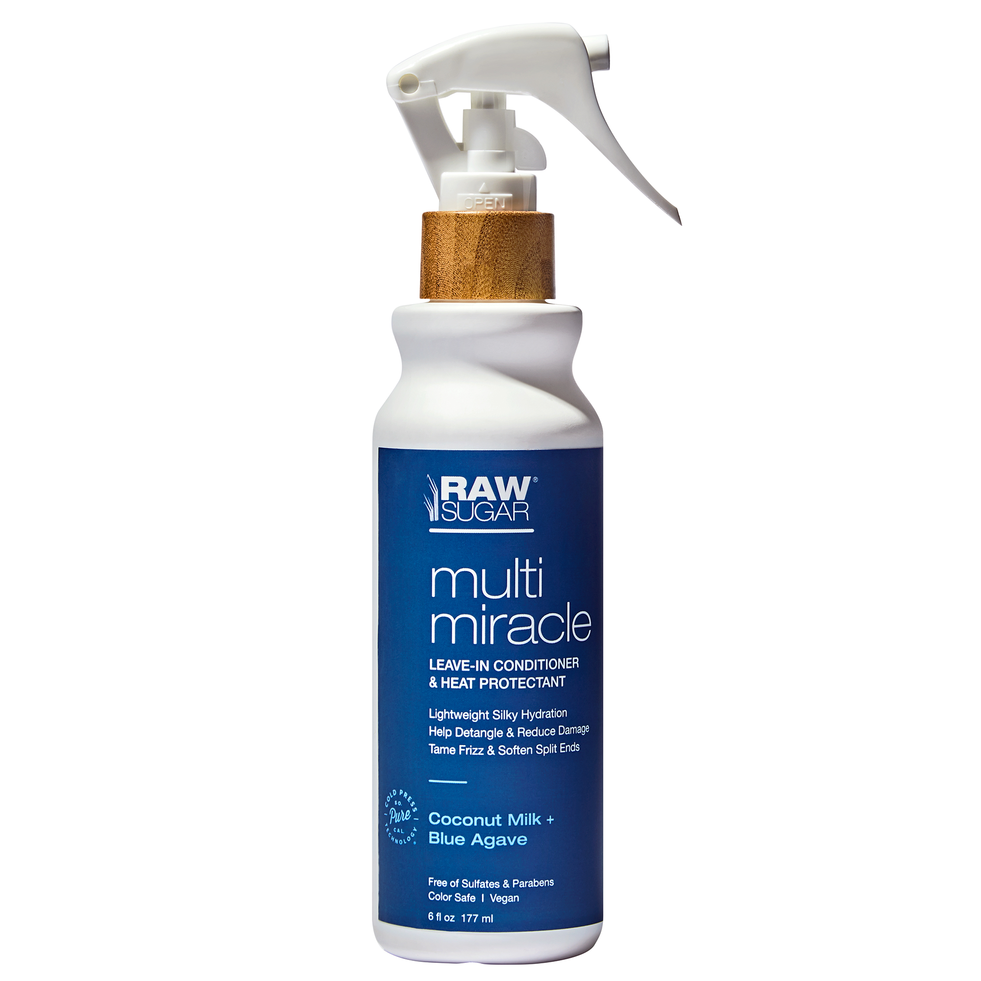 Raw Sugar Multi-Miracle Leave-in Conditioner Heat Protectant Spray, 6 fl oz RAW SUGAR