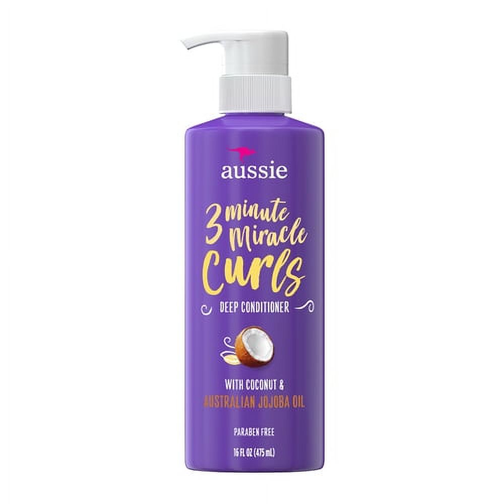 Aussie 3 Minute Miracle Curls Deep Conditioner, Pump, 16 Oz, 3 Pack Aussie