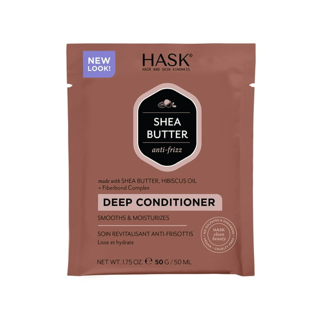 Hask Shea Butter and Hibiscus Oil Anti-Frizz Deep Conditioner, 1.75 oz HASK