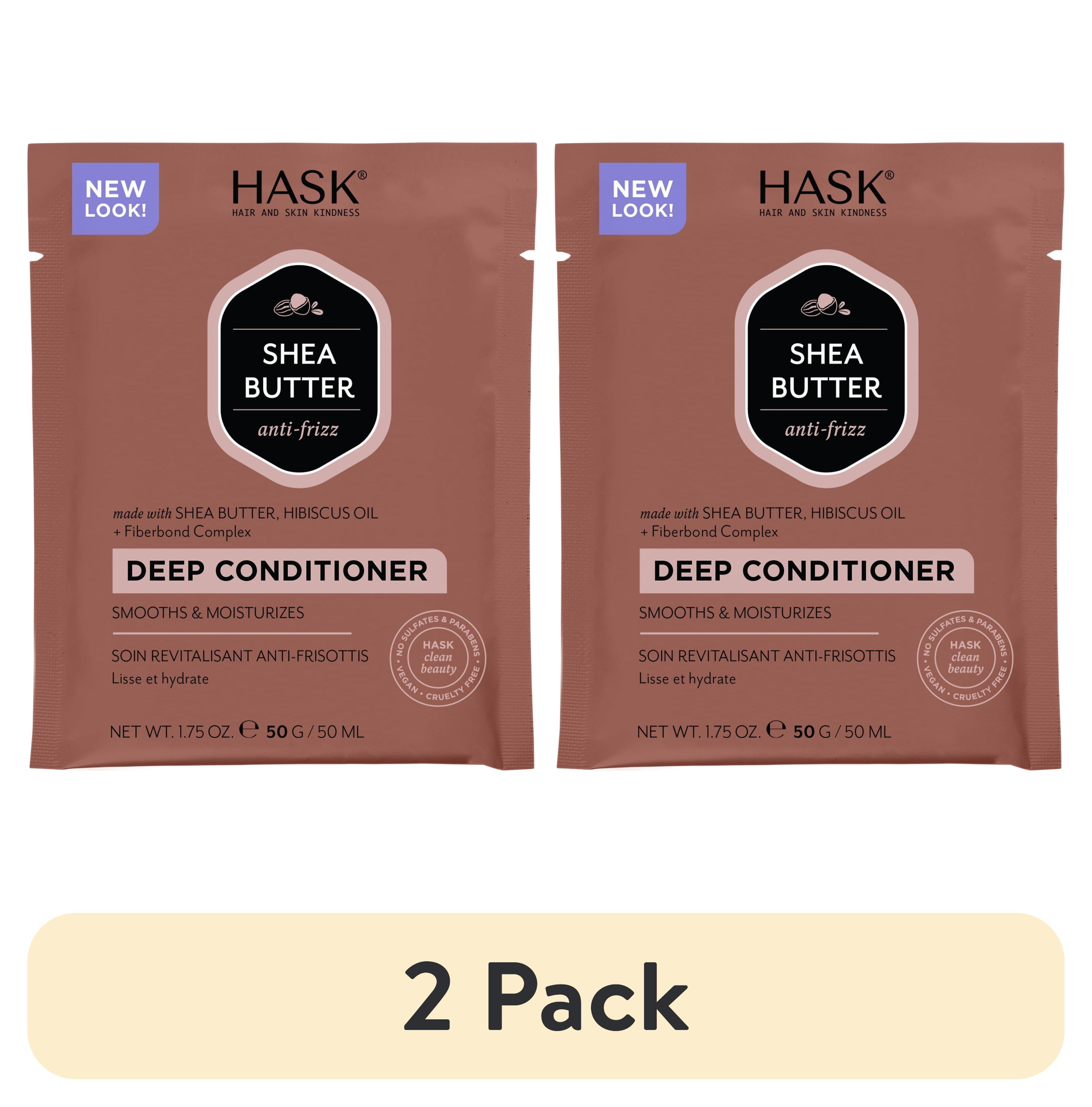 (2 pack) Hask Shea Butter and Hibiscus Oil Anti-Frizz Deep Conditioner, 1.75 oz HASK