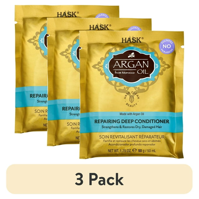 (3 pack) HASK Argan Oil Repairing Deep Conditioner, 1.75 oz HASK