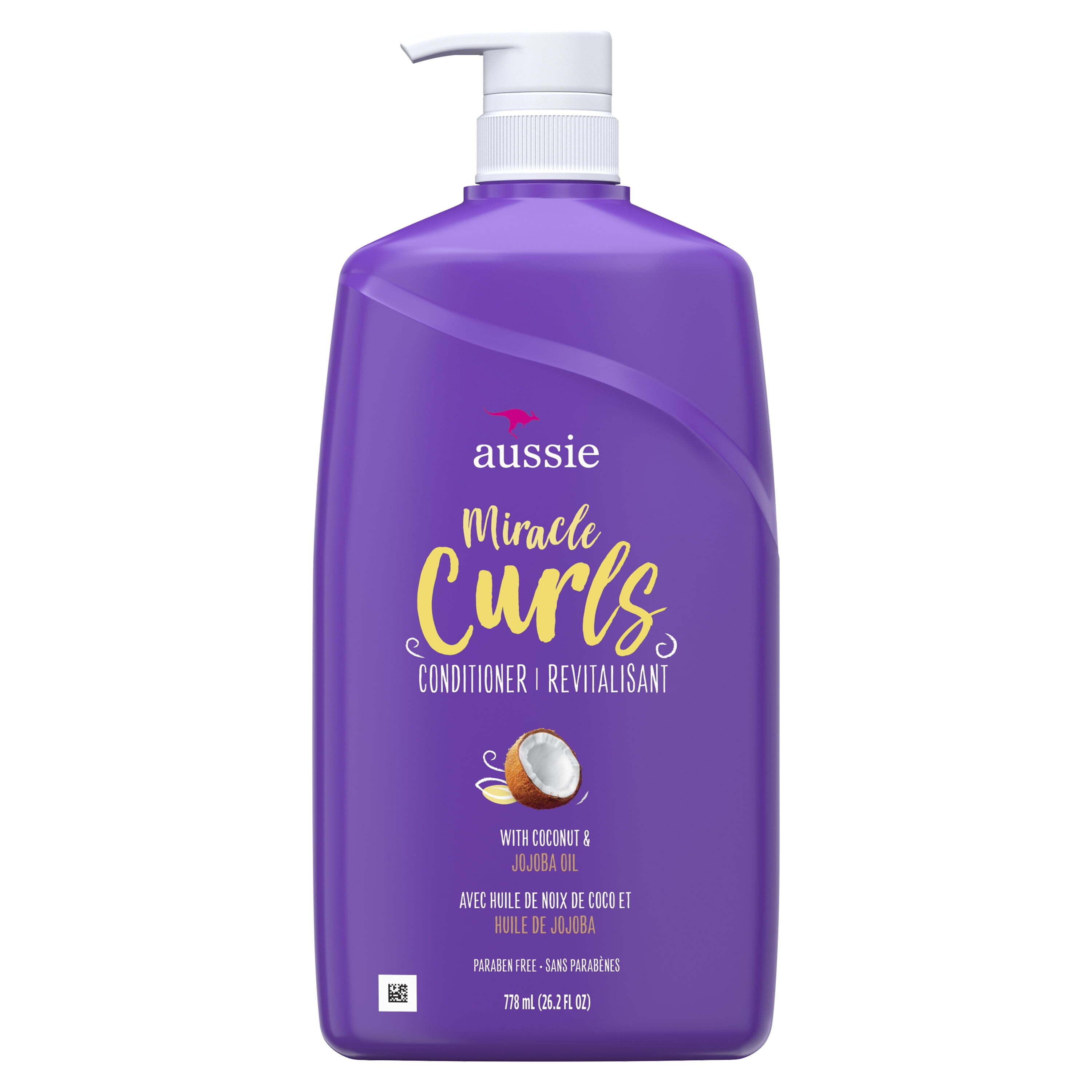 Aussie Miracle Curls Conditioner with Coconut Oil, Paraben Free, 26.2 fl oz, for All Hair Types Aussie