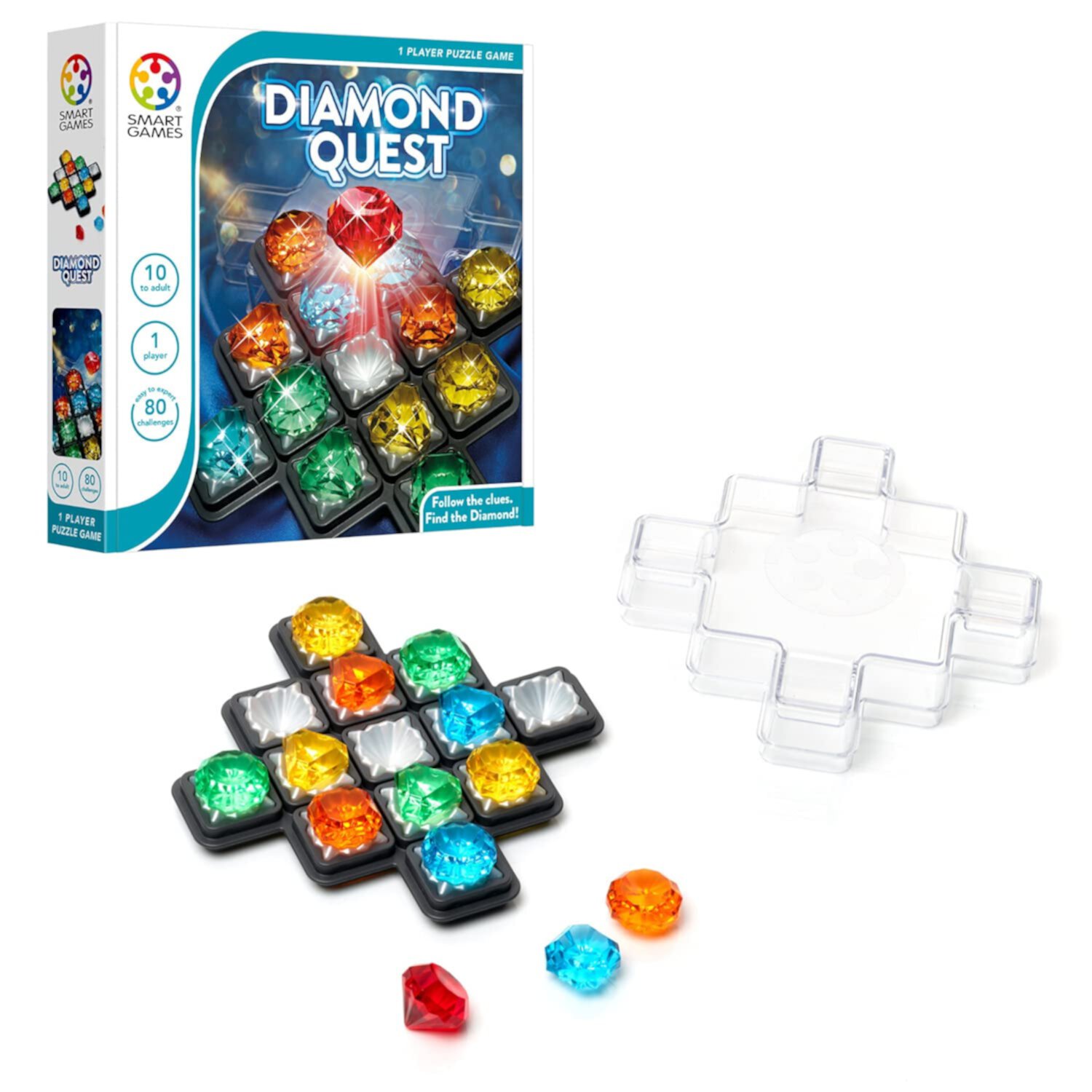 SmartGames Diamond Quest Deduction Game with 80 Challenges for Ages 10 - Adult SmartGames