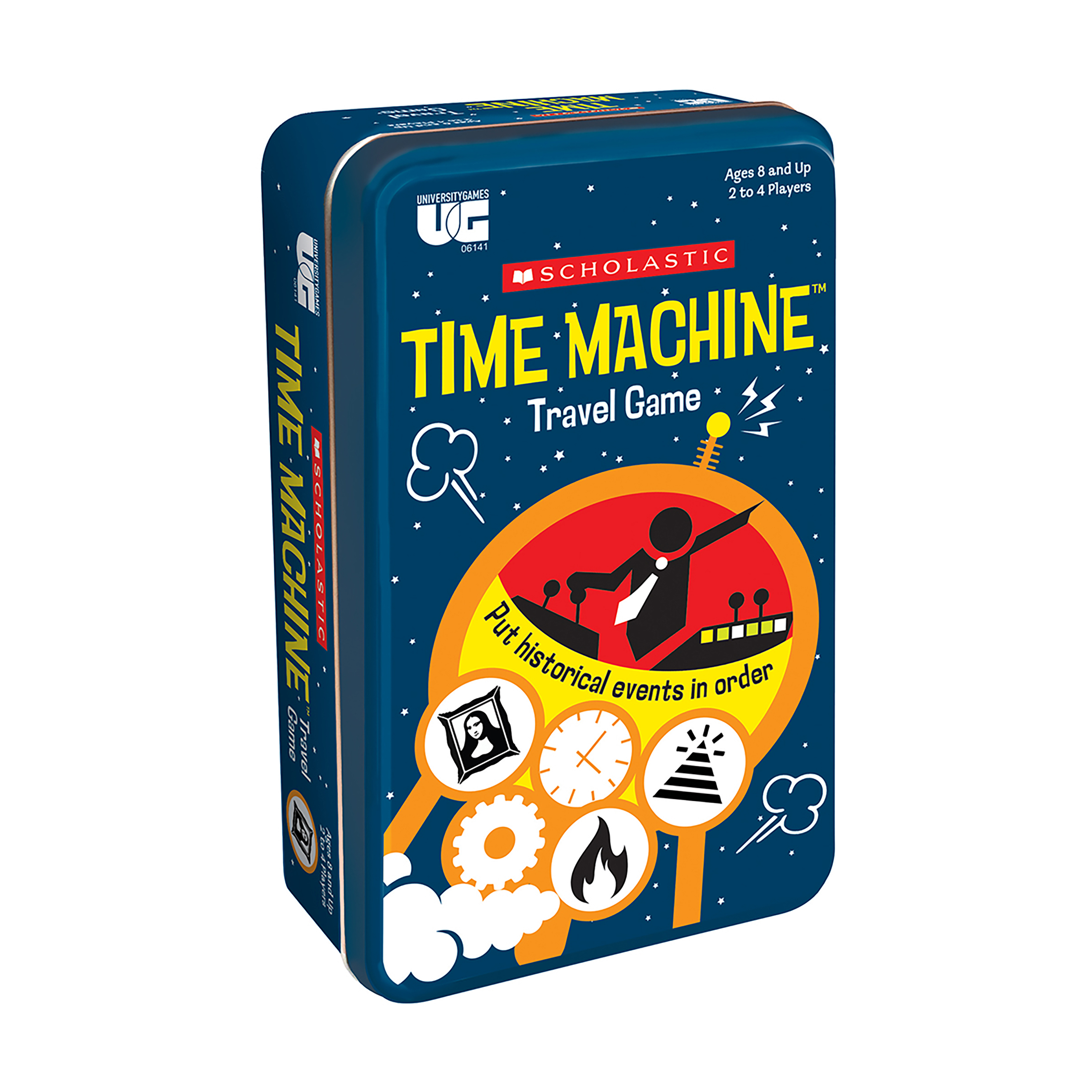 University Games Scholastic Time Machine Travel Game Tin University Games