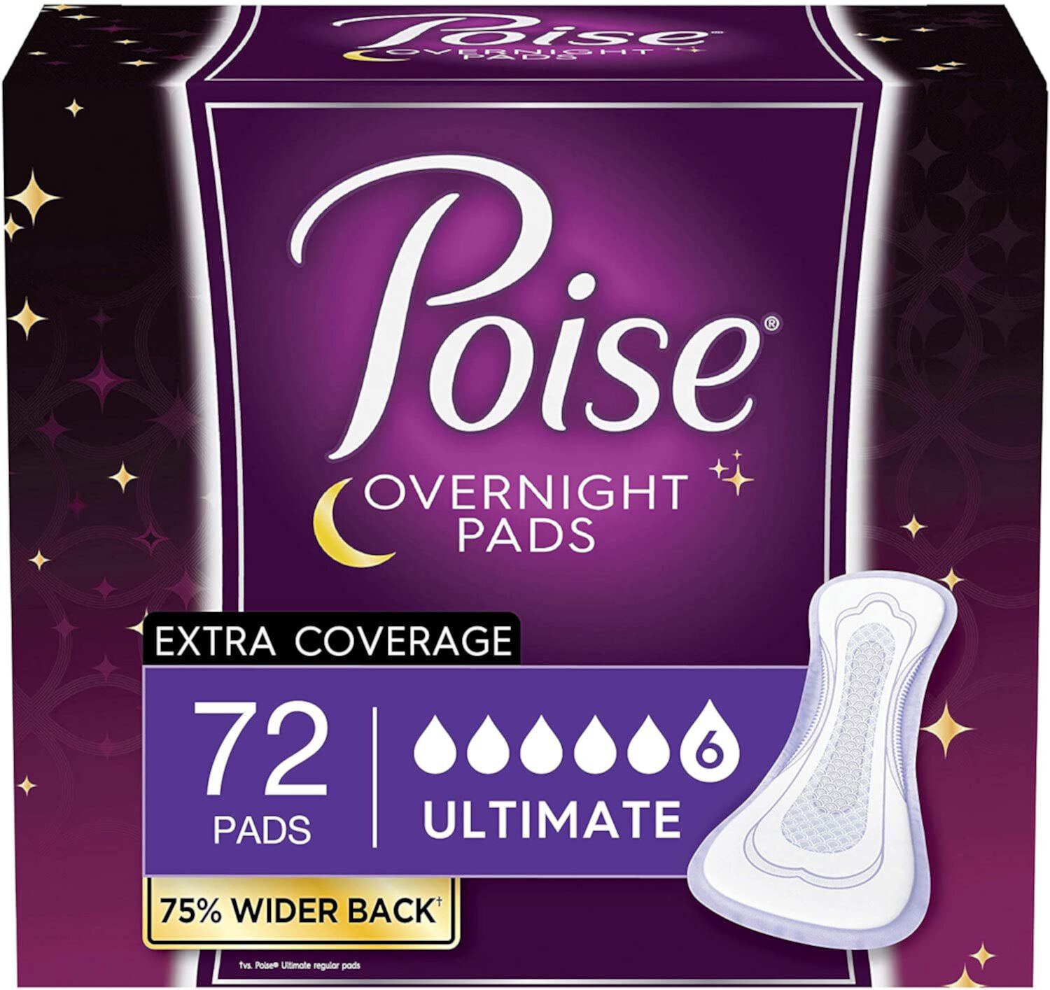 Ночные впитывающие прокладки Poise, максимальная впитаемость, 72 шт. INGEAR